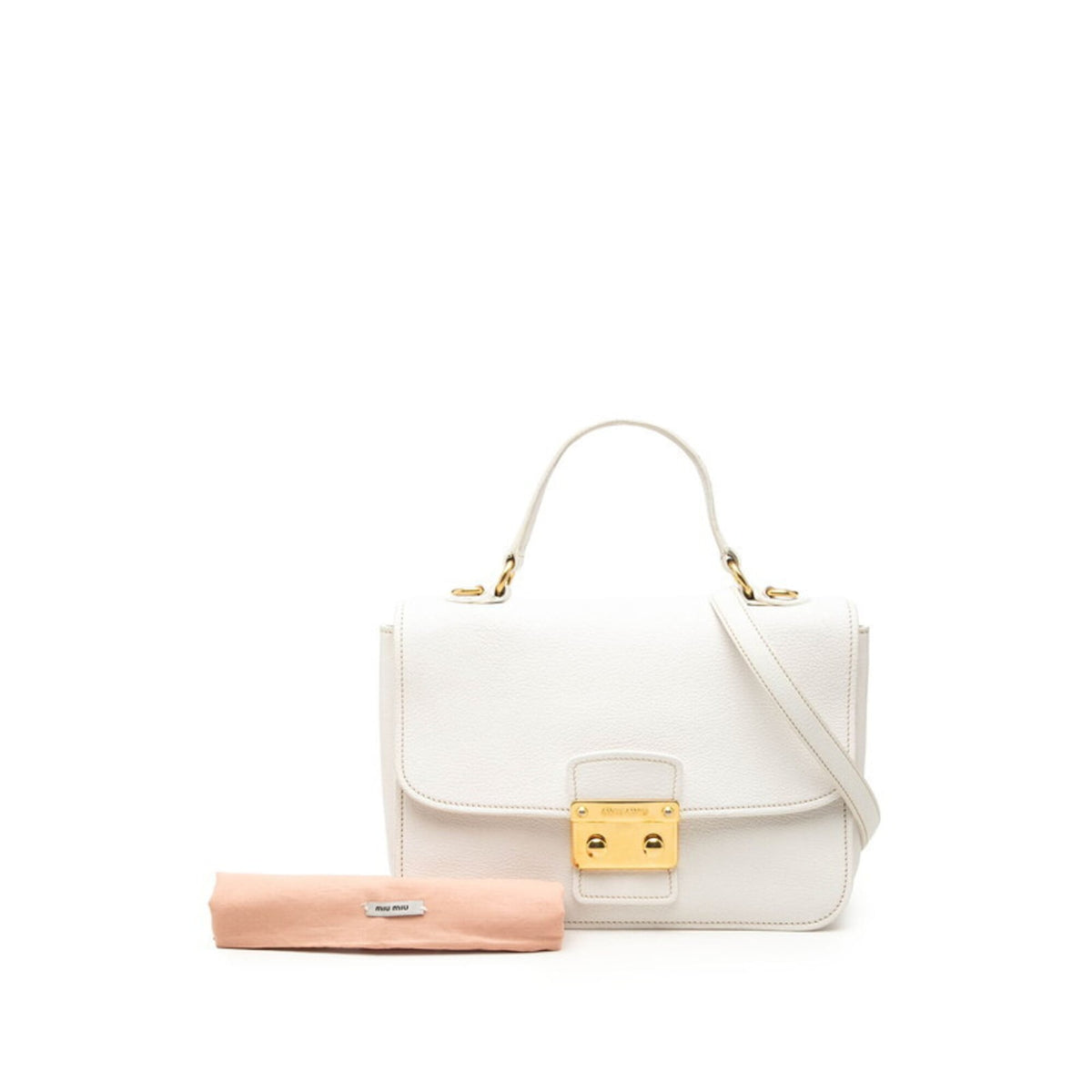 Miu Miu White Leather Handbag Shoulder Bag (Pre-Owned)