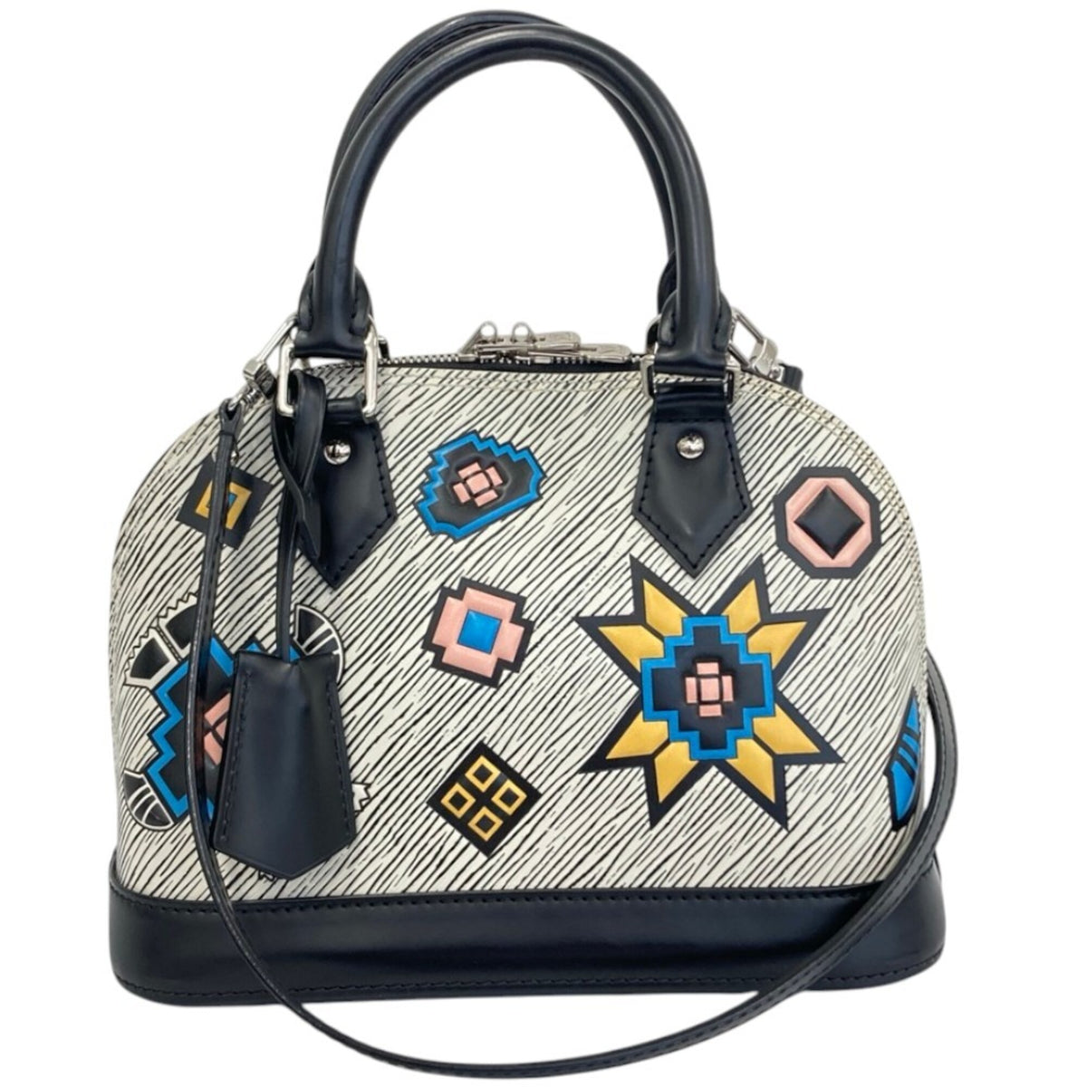 Louis Vuitton Epi Denim Black White Epi Denim Leather Shoulder Bag (Pre-Owned)