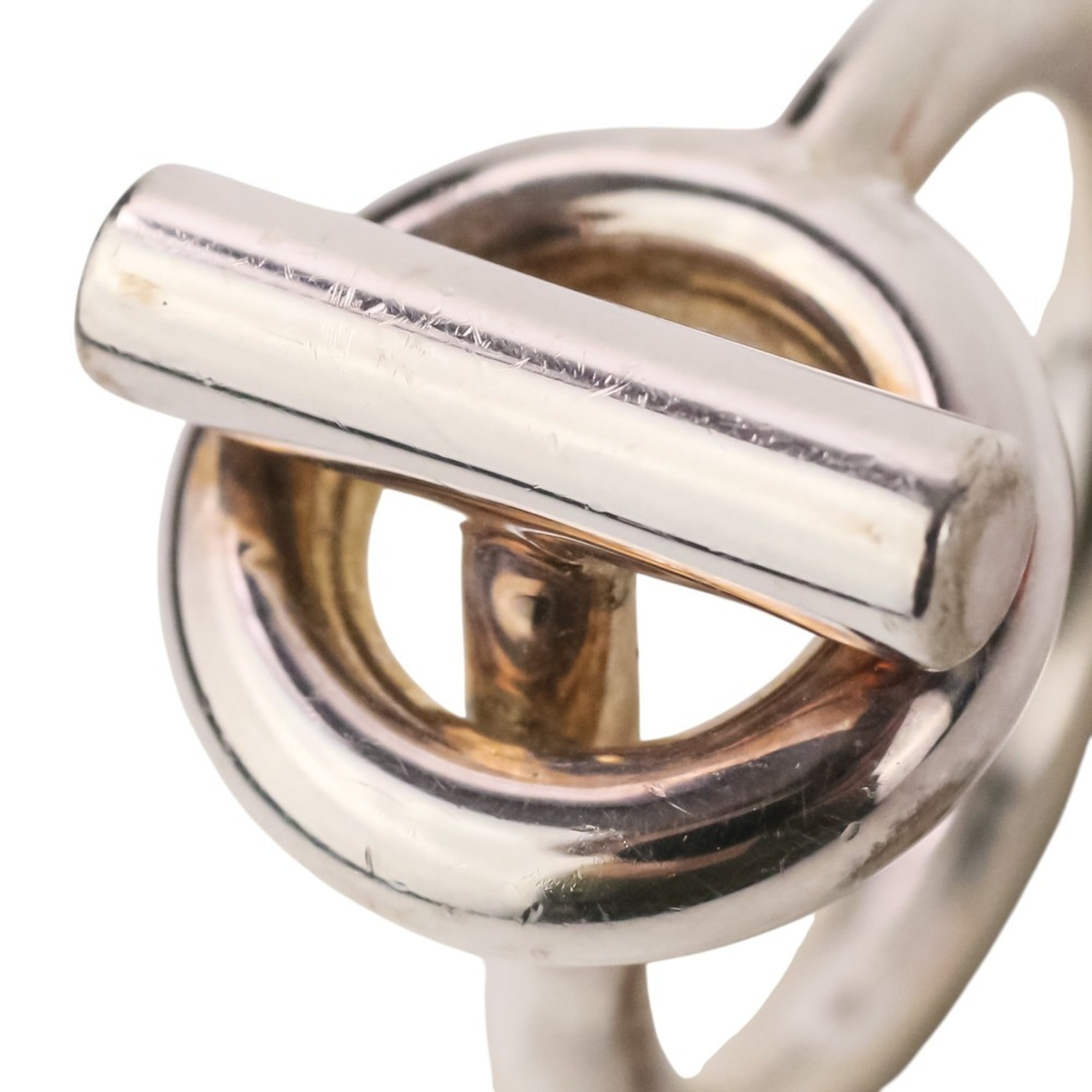 Hermes Silver Silver 925 Band Ring (Pre-Owned)