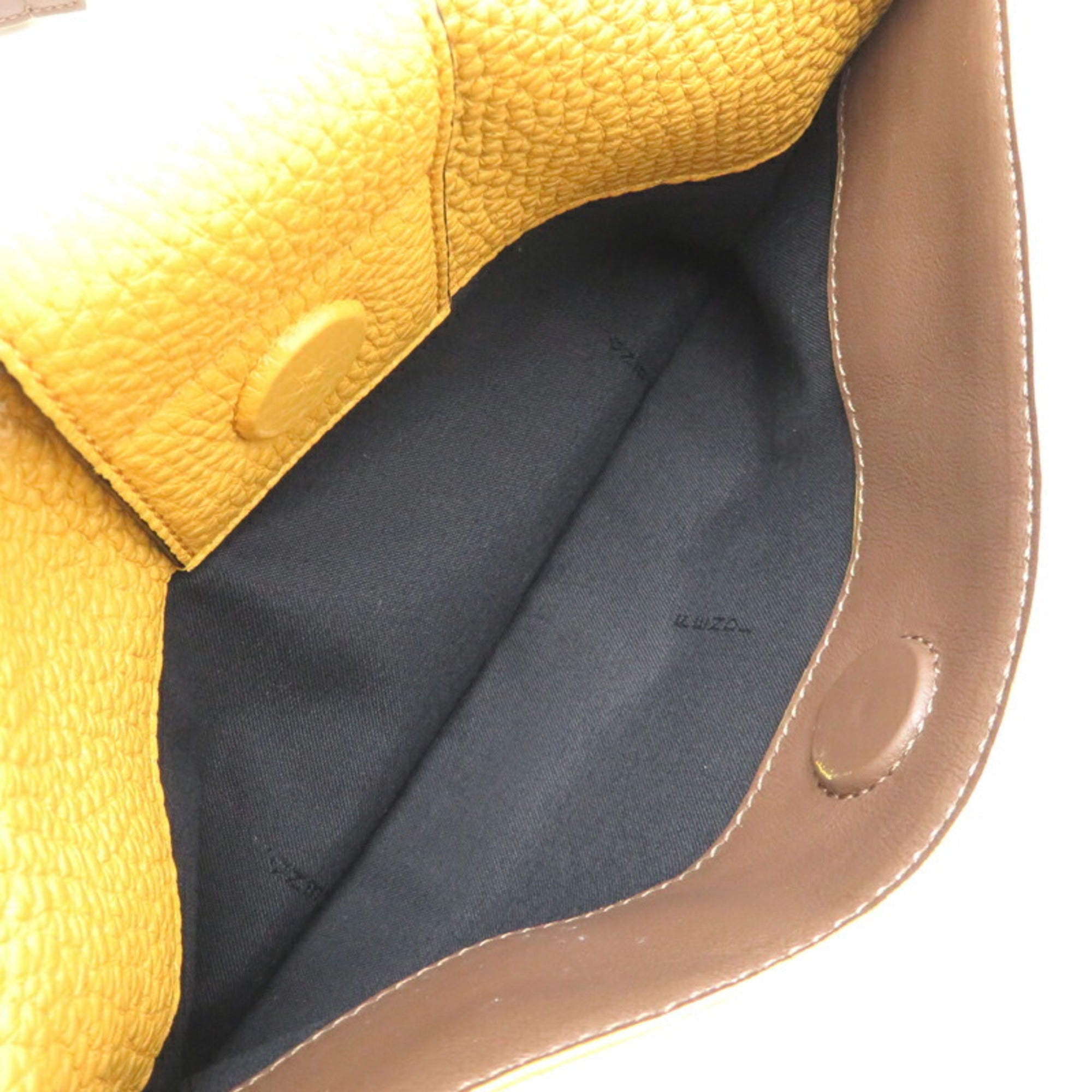 Fendi Dark Yellow Canvas Leather Shoulder Bag (Pre-Owned)