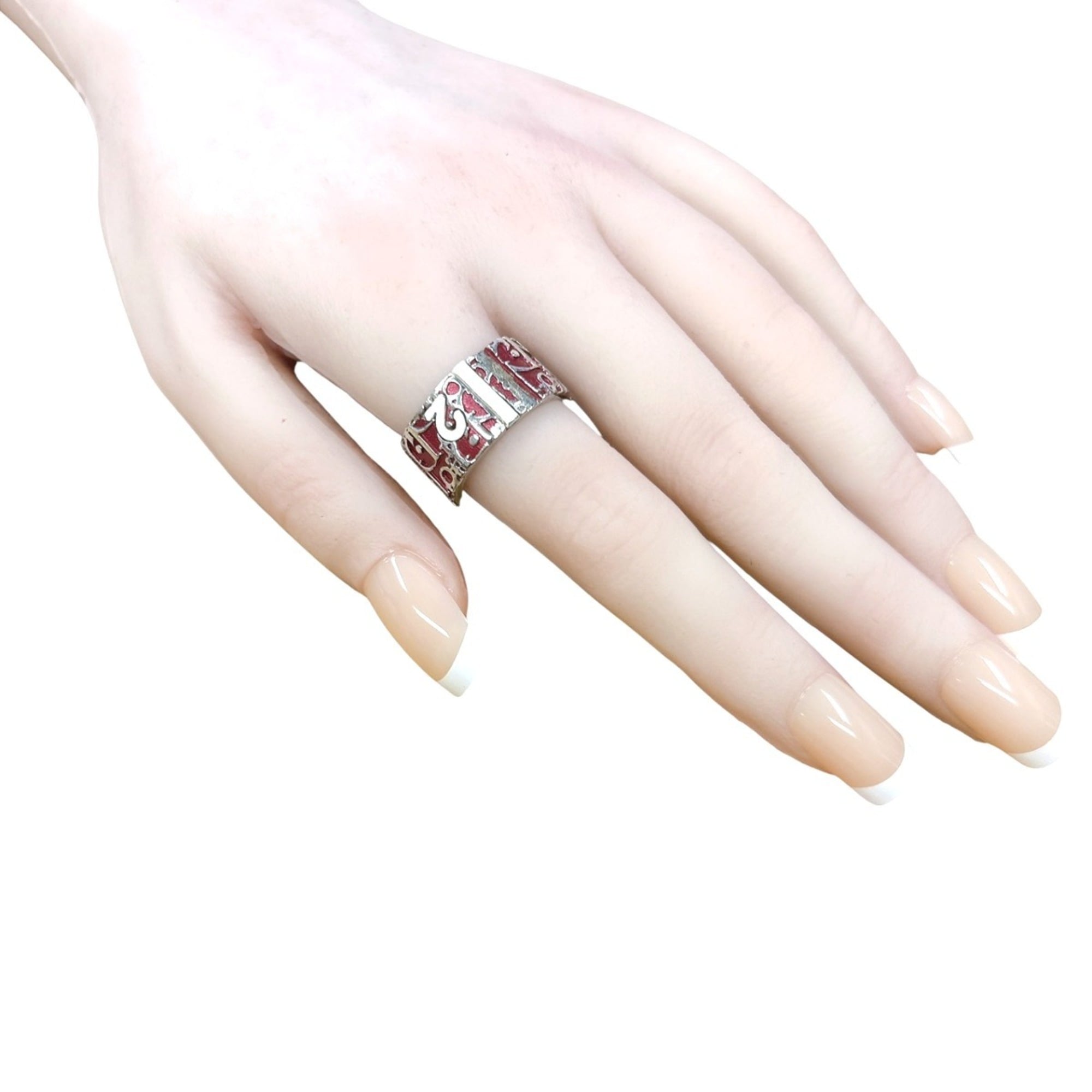 Christian Dior Red Color Band Ring (Pre-Owned)