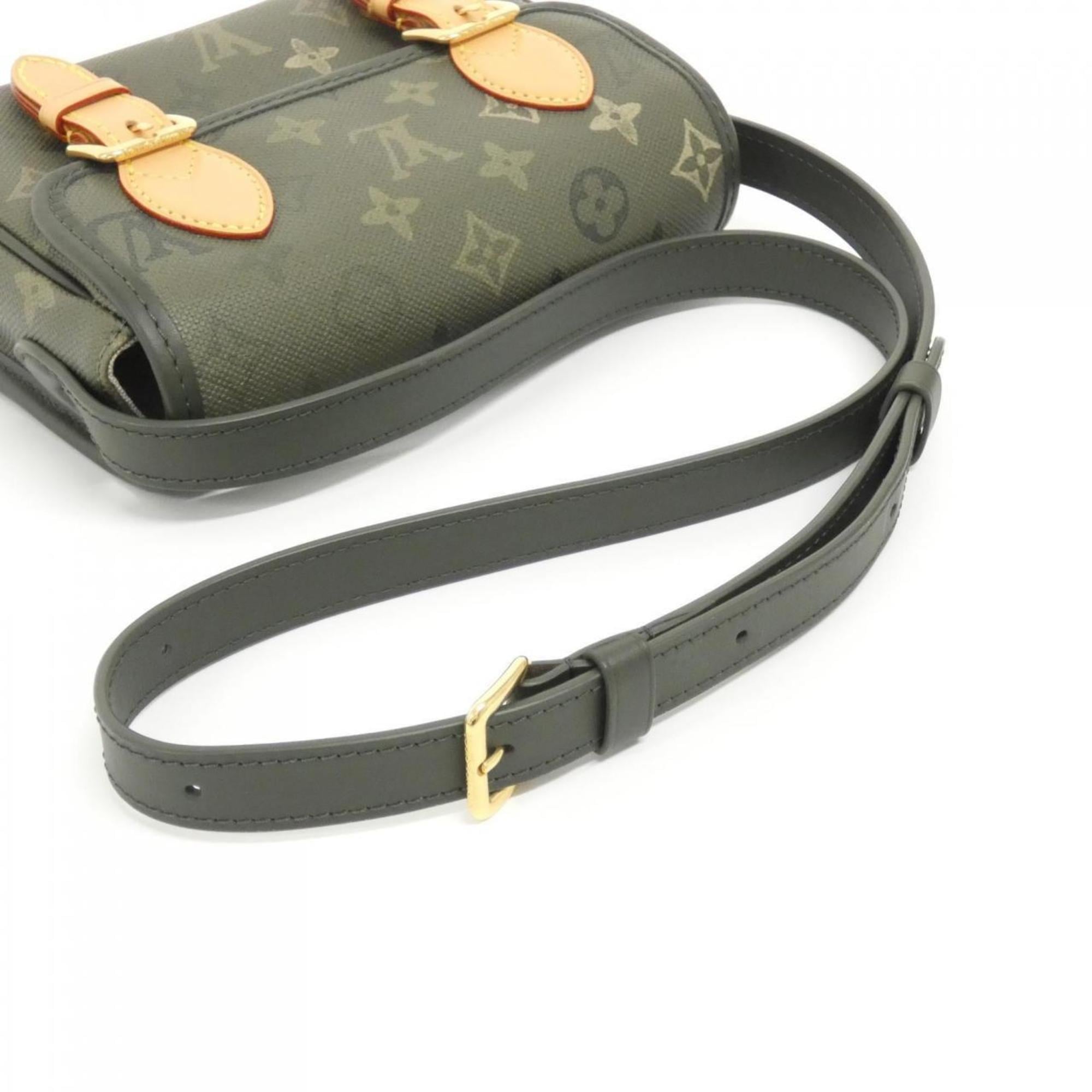 Louis Vuitton Khaki Coated Canvas Shoulder Bag (Pre-Owned)