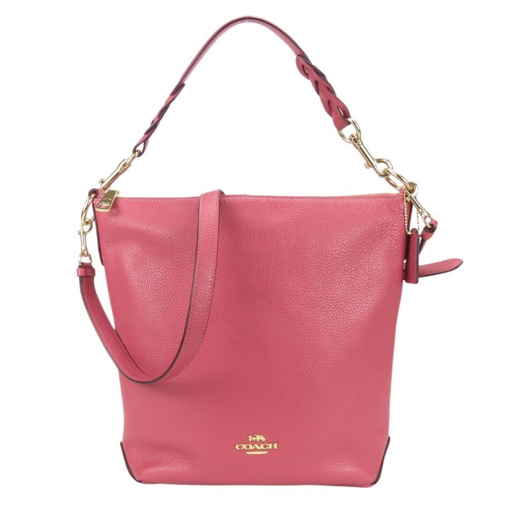 Coach Pink Leather Shoulder Bag (Pre-Owned)