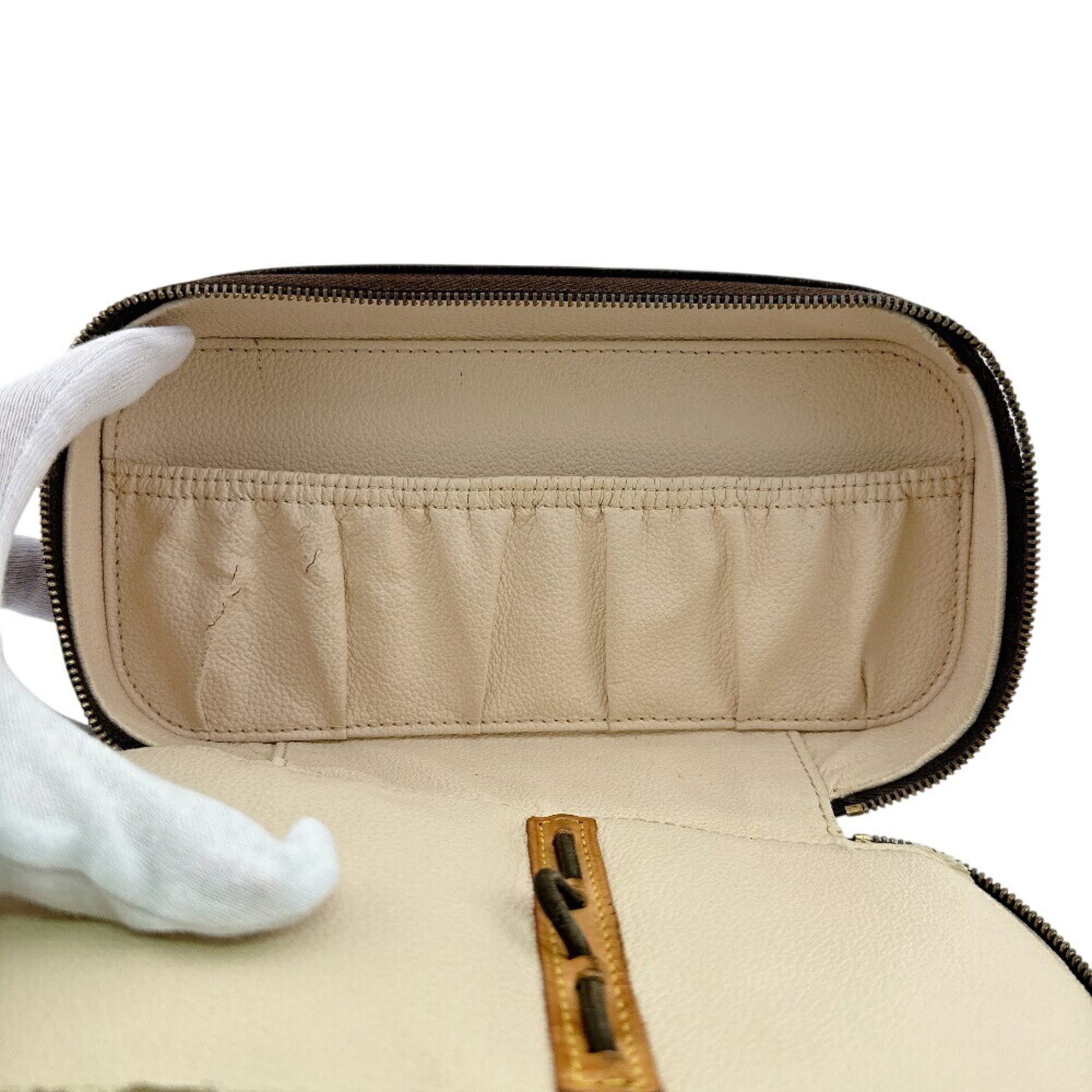 Louis Vuitton Monogram Brown Leather Pouch (Pre-Owned)