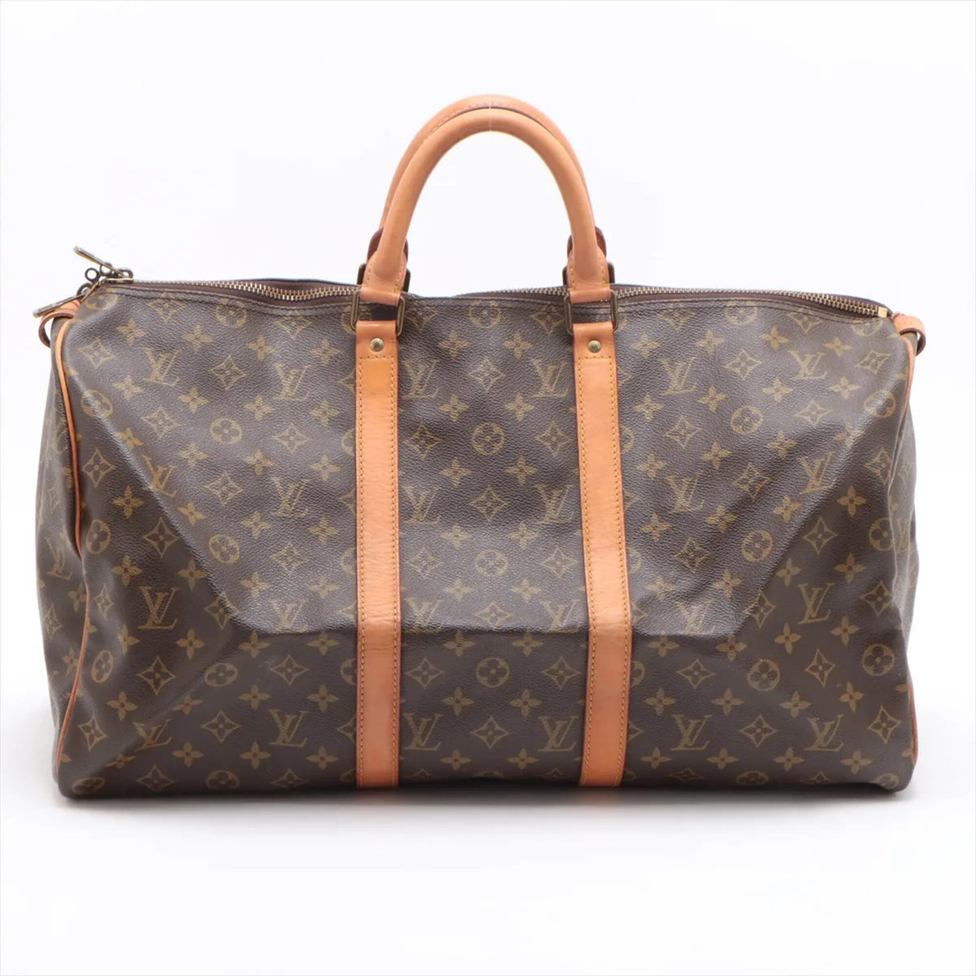 Louis Vuitton Brown Coated Canvas Leather Handbag Tote Bag (Pre-Owned)