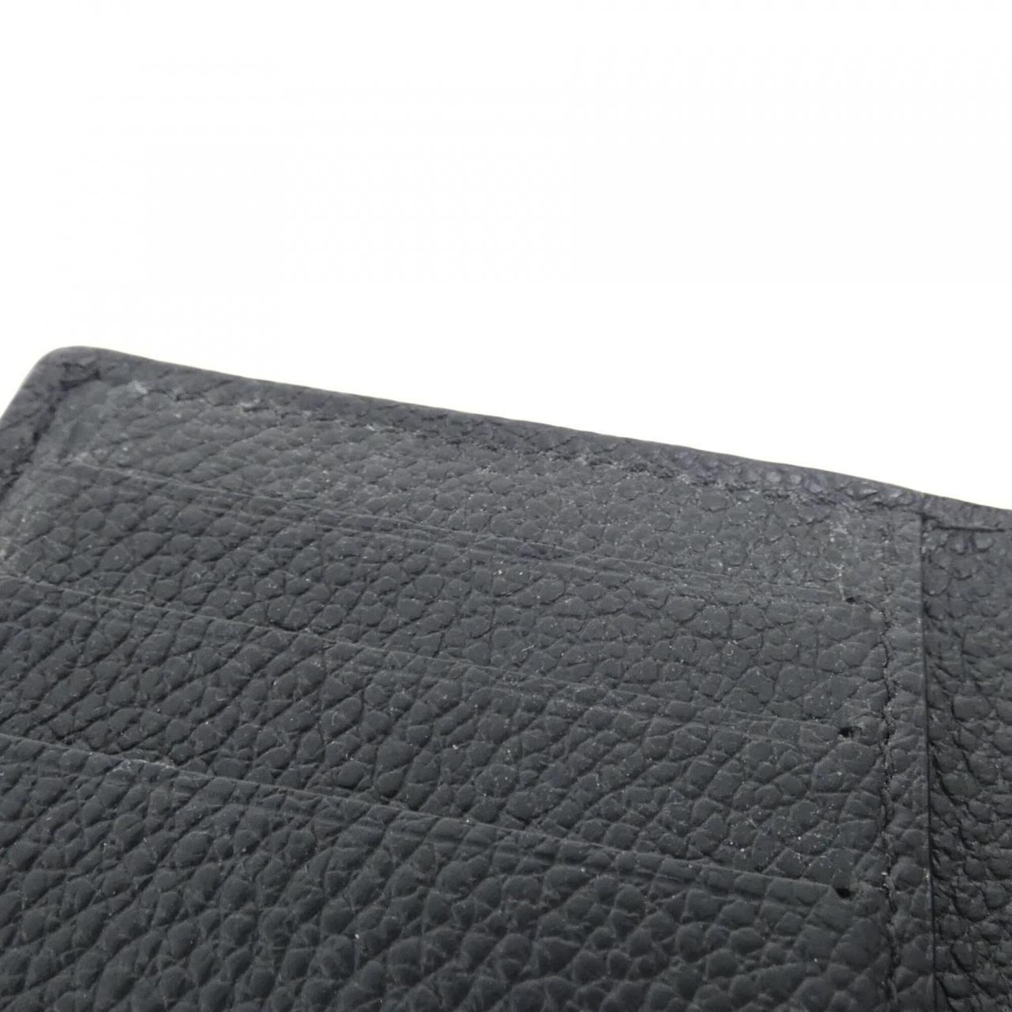 Louis Vuitton Black Leather Wallet (Tri-Fold) (Pre-Owned)