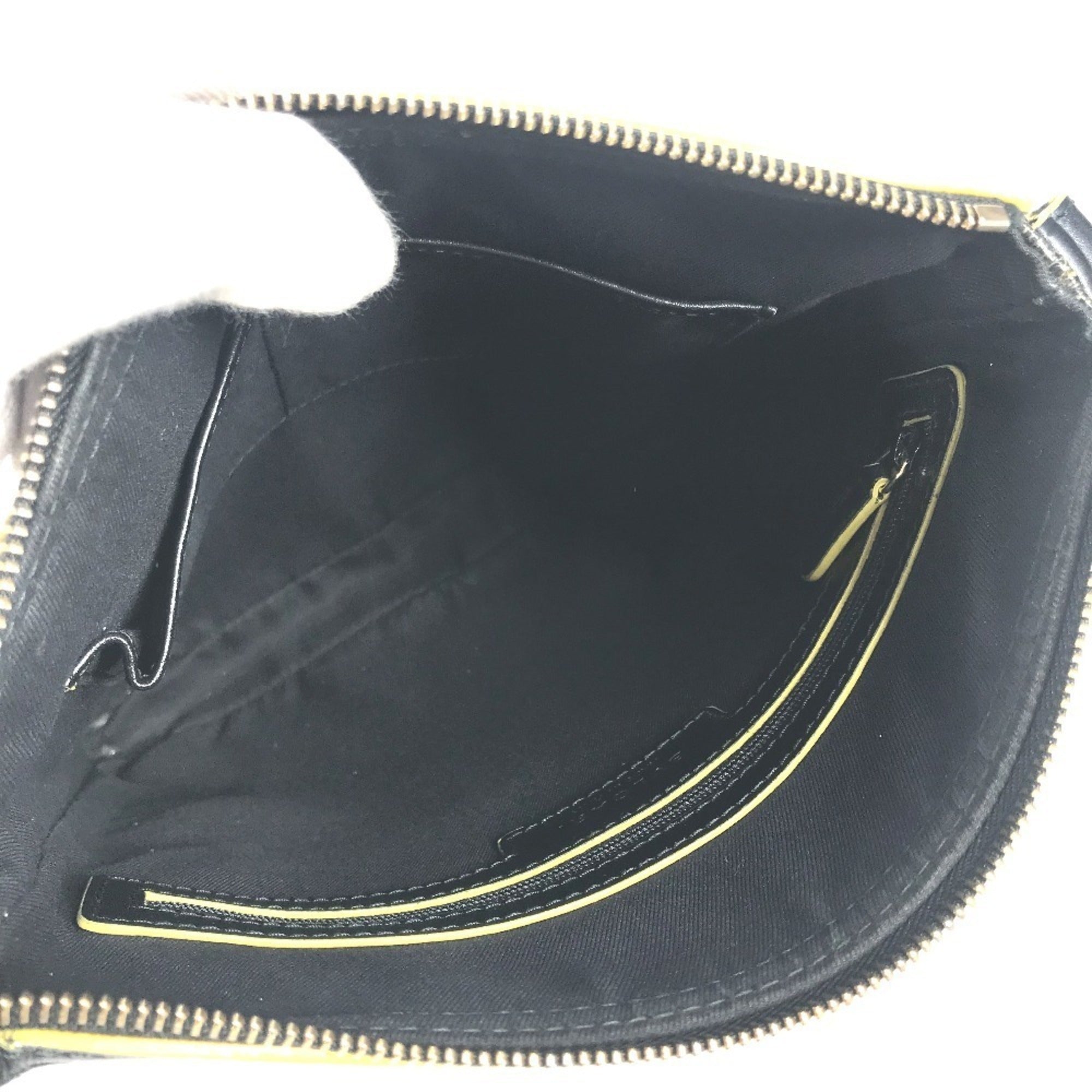 Bvlgari Gray Yellow Pvc Leather Pochette Shoulder Bag (Pre-Owned)