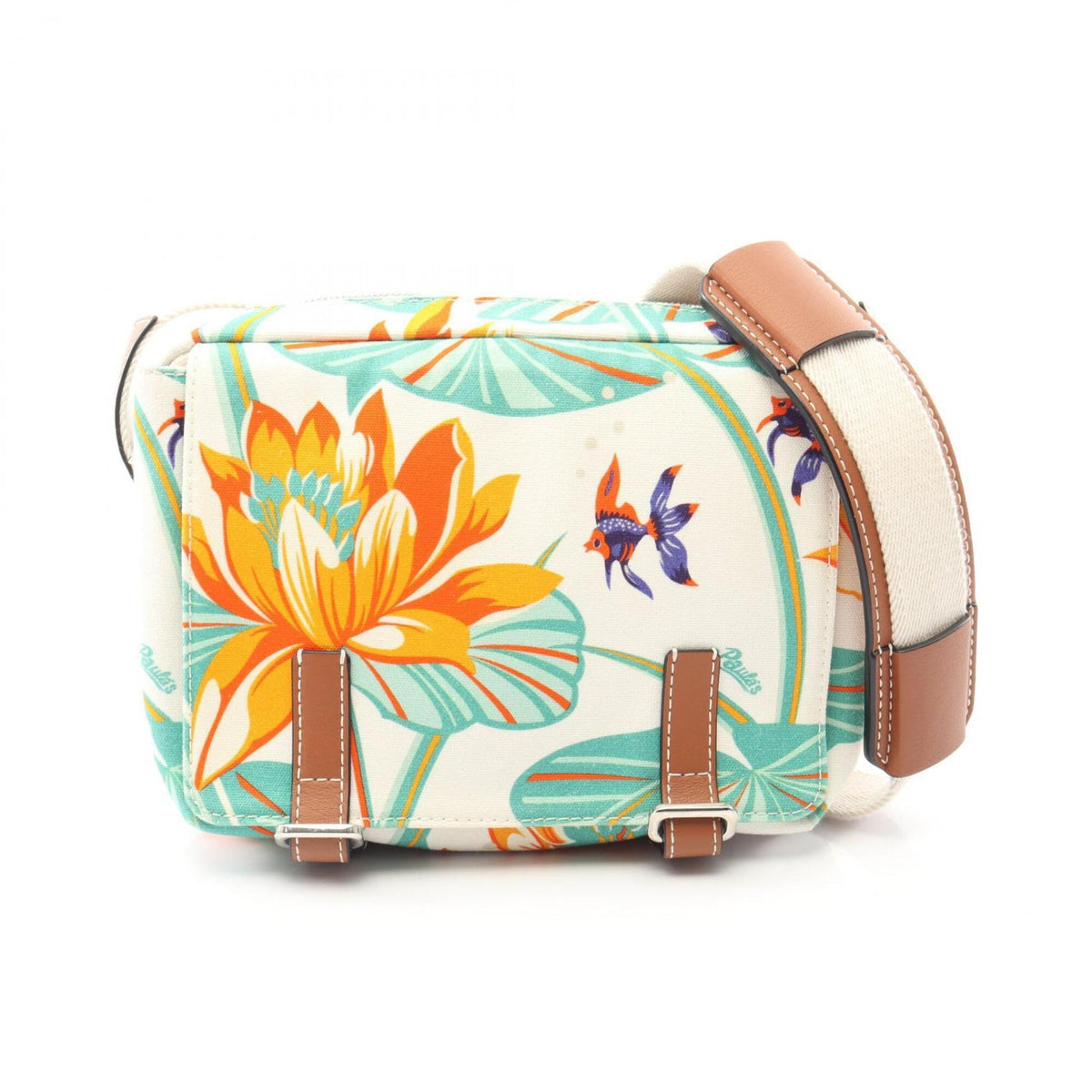 Loewe Multi-Color White Canvas Leather Handbag Shoulder Bag (Pre-Owned)