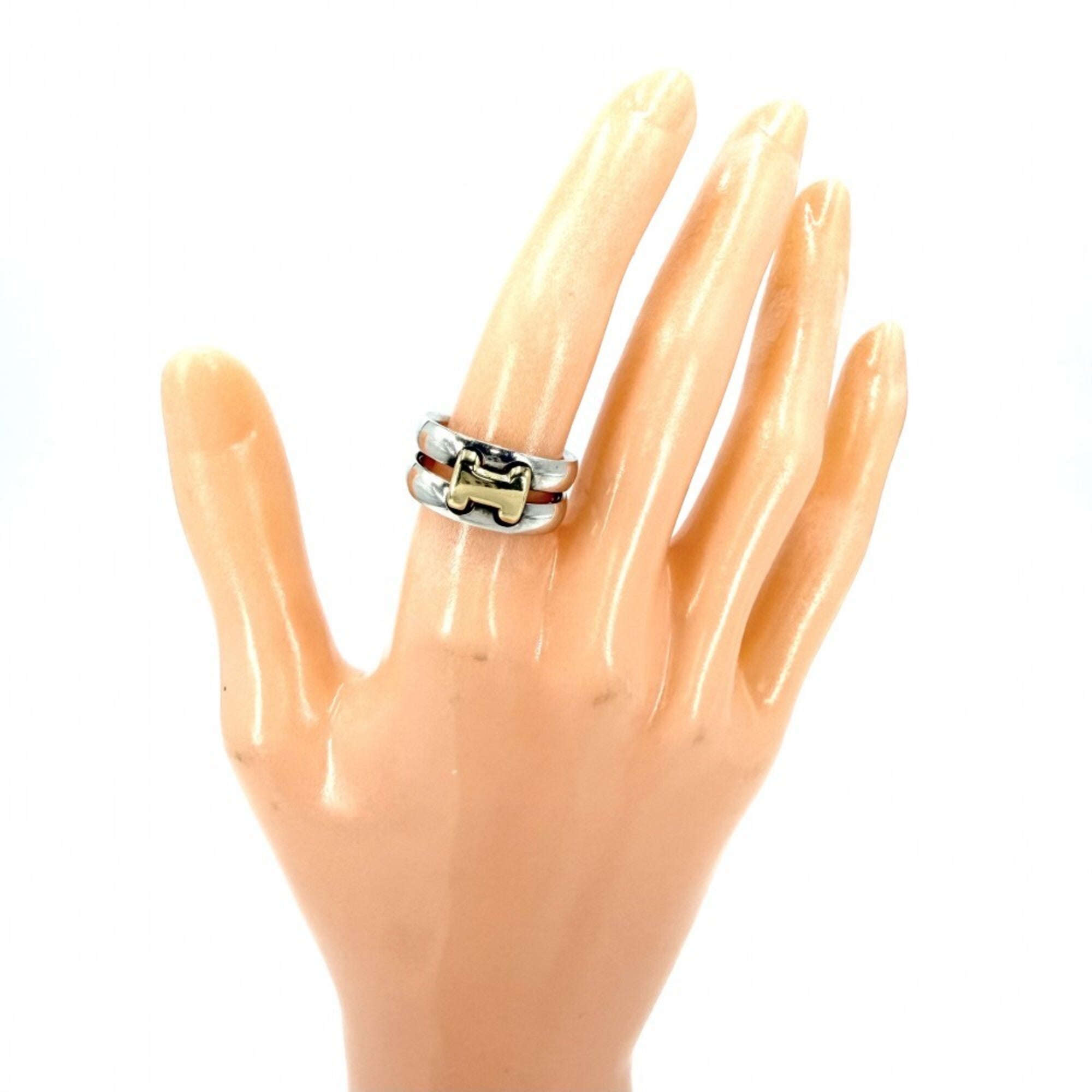 Hermes Gold (18K) Silver 925 Band Ring (Pre-Owned)