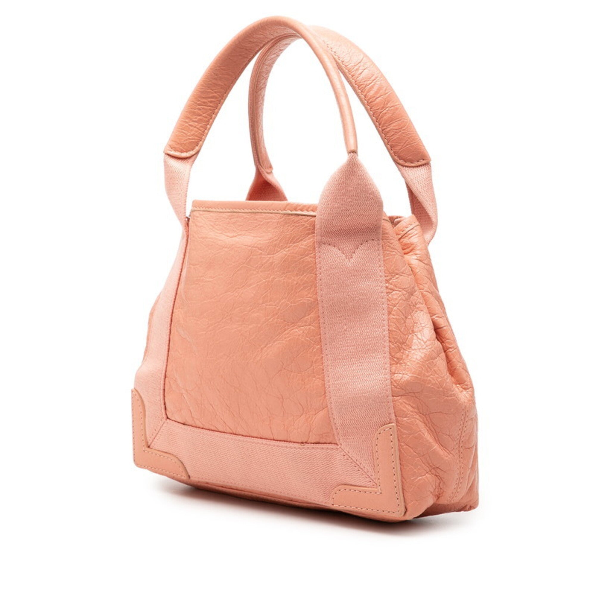 Balenciaga Pink Leather Canvas Handbag Shoulder Bag (Pre-Owned)