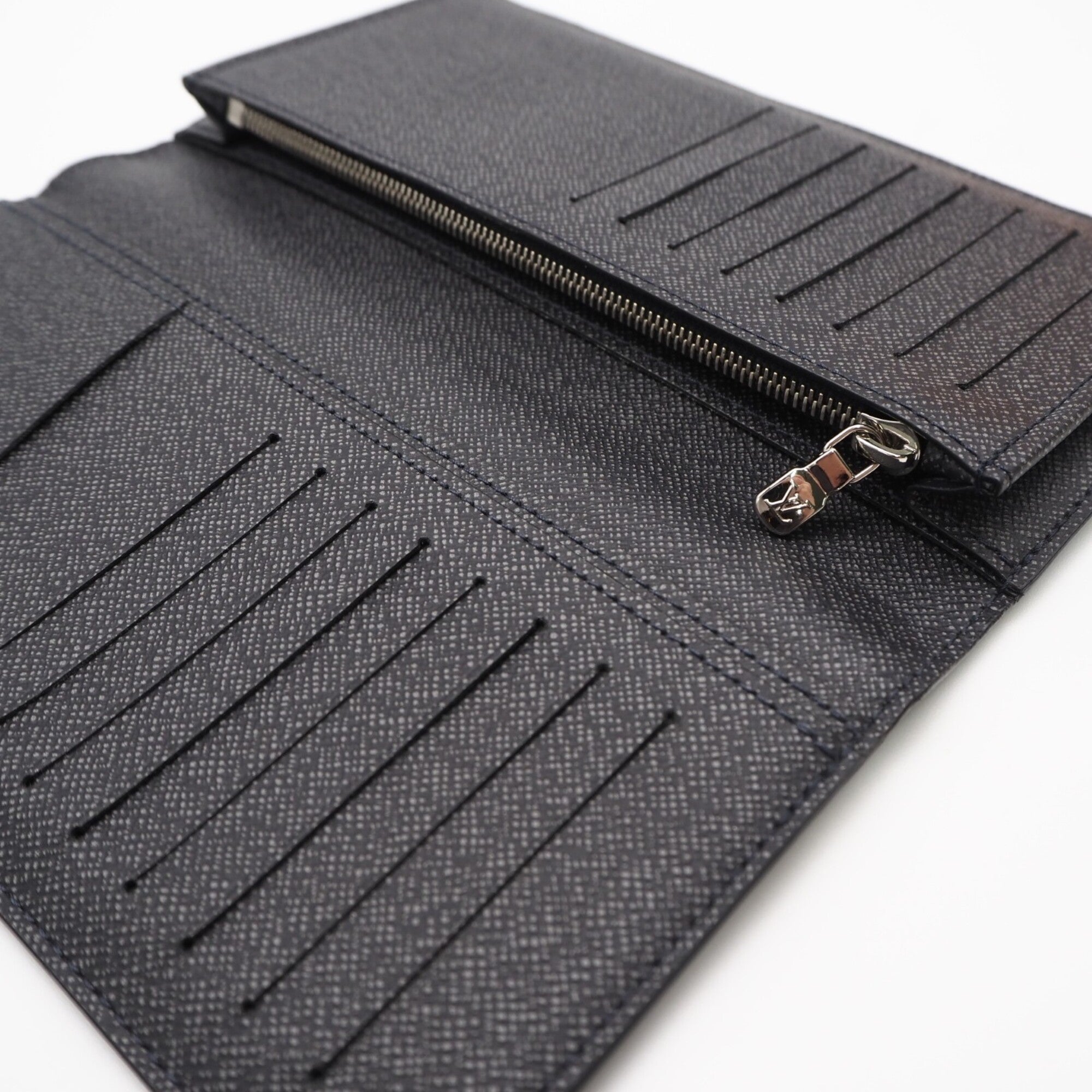 Louis Vuitton Monogram Brown Green Navy Coated Canvas Leather Long Wallet (Bi-Fold) (Pre-Owned)