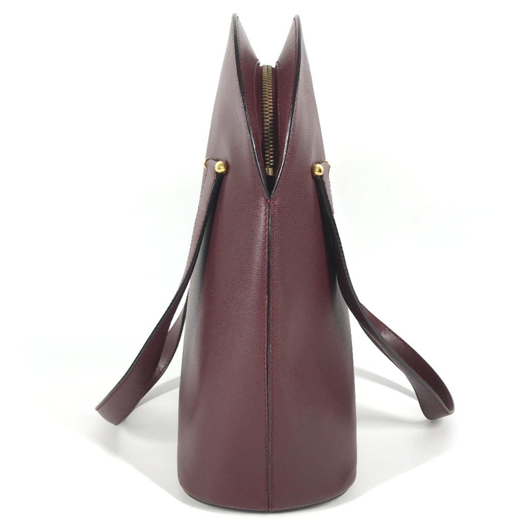 Cartier Bordeaux Leather Handbag Shoulder Bag Tote Bag (Pre-Owned)