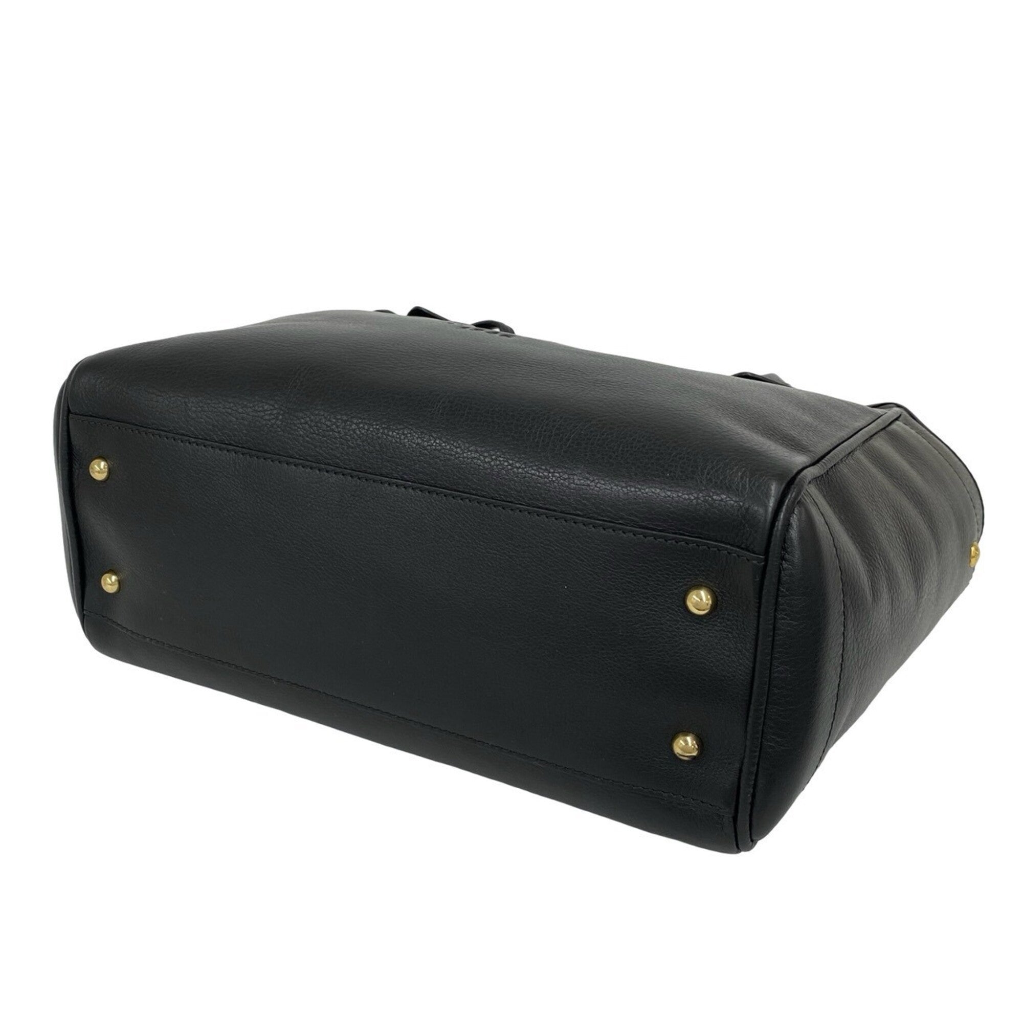Loewe Black Leather Handbag Shoulder Bag Tote Bag (Pre-Owned)