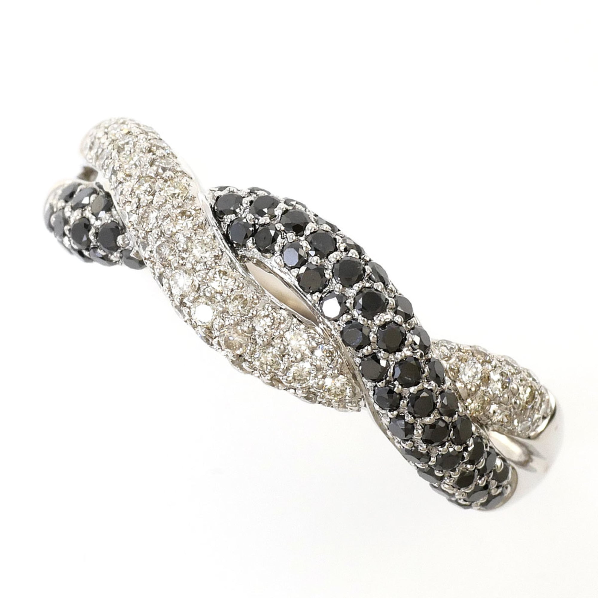 Unbranded Black White Gold White Gold (18K) Band Ring (Pre-Owned)