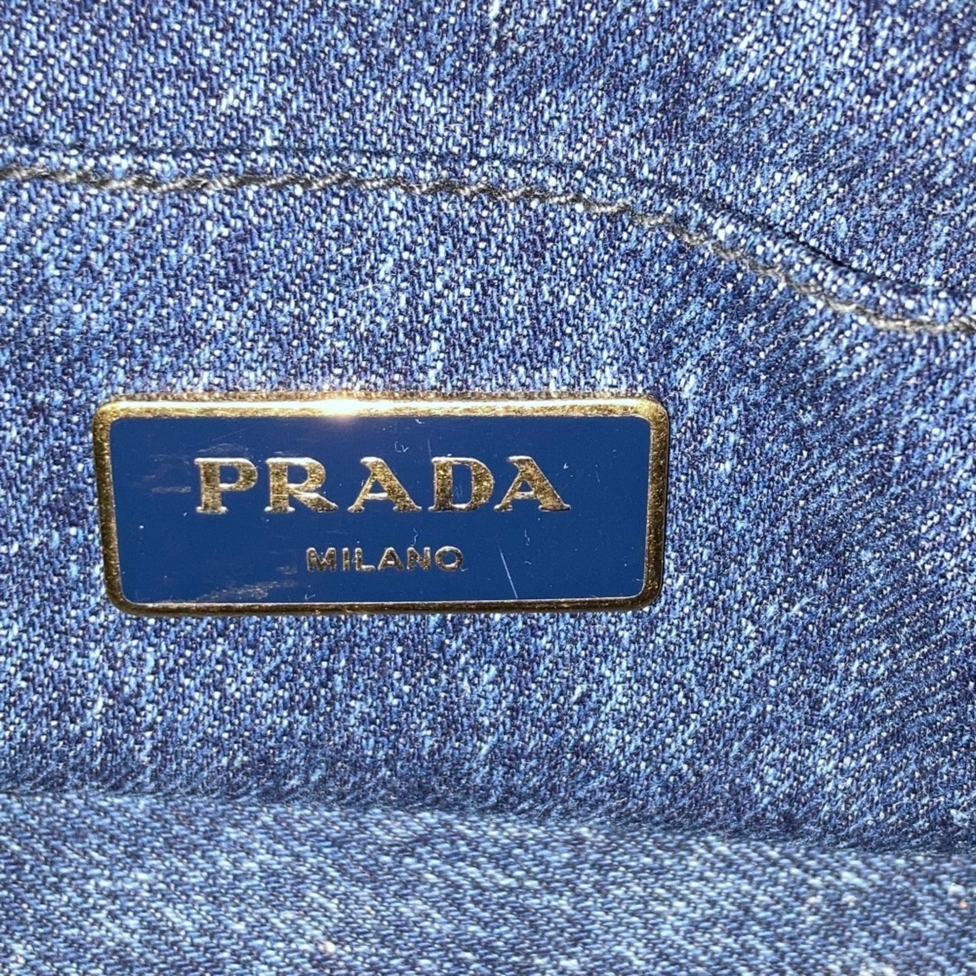Prada Dark Blue Denim Tote Bag (Pre-Owned)