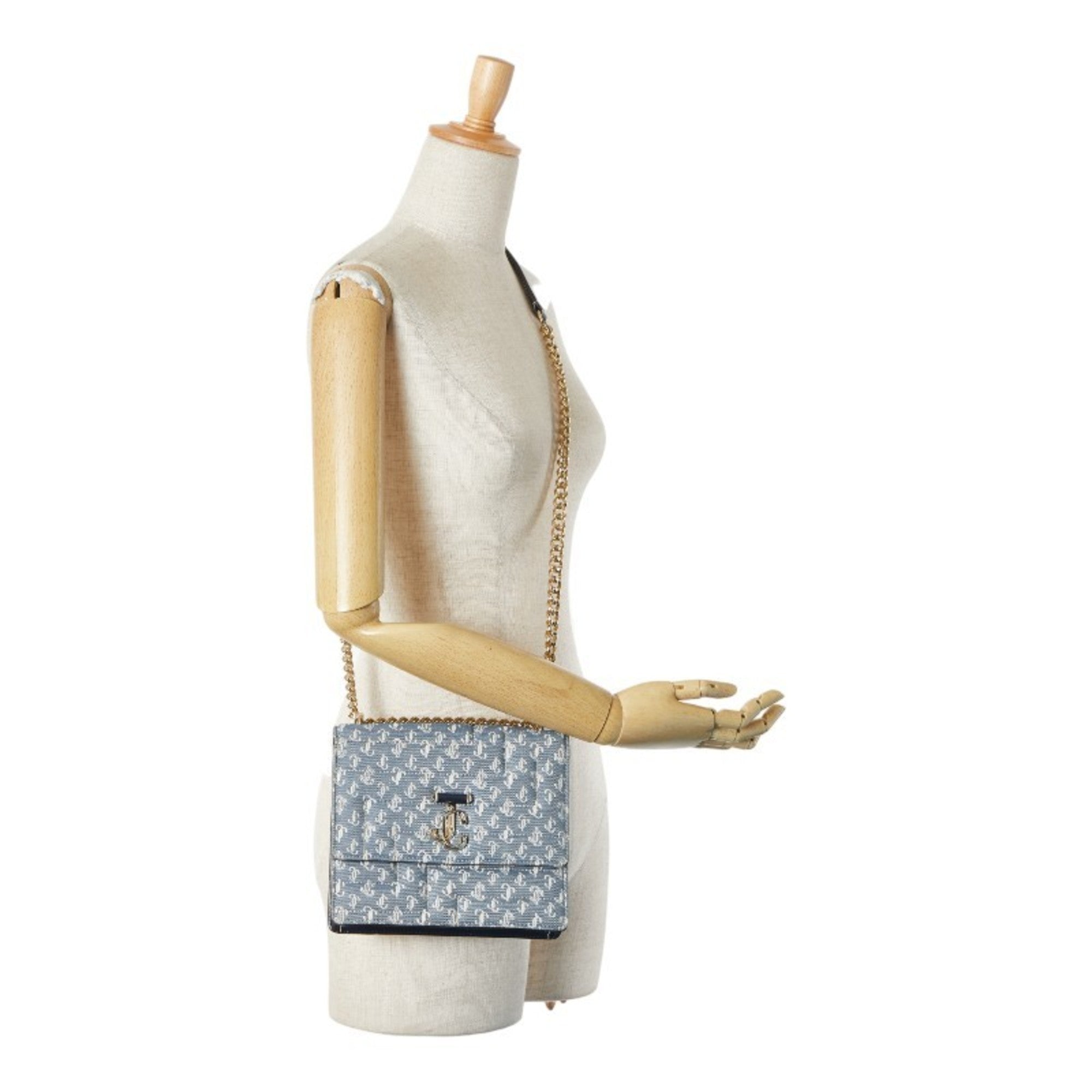 Jimmy Choo Cotton Leather Shoulder Bag (Pre-Owned)