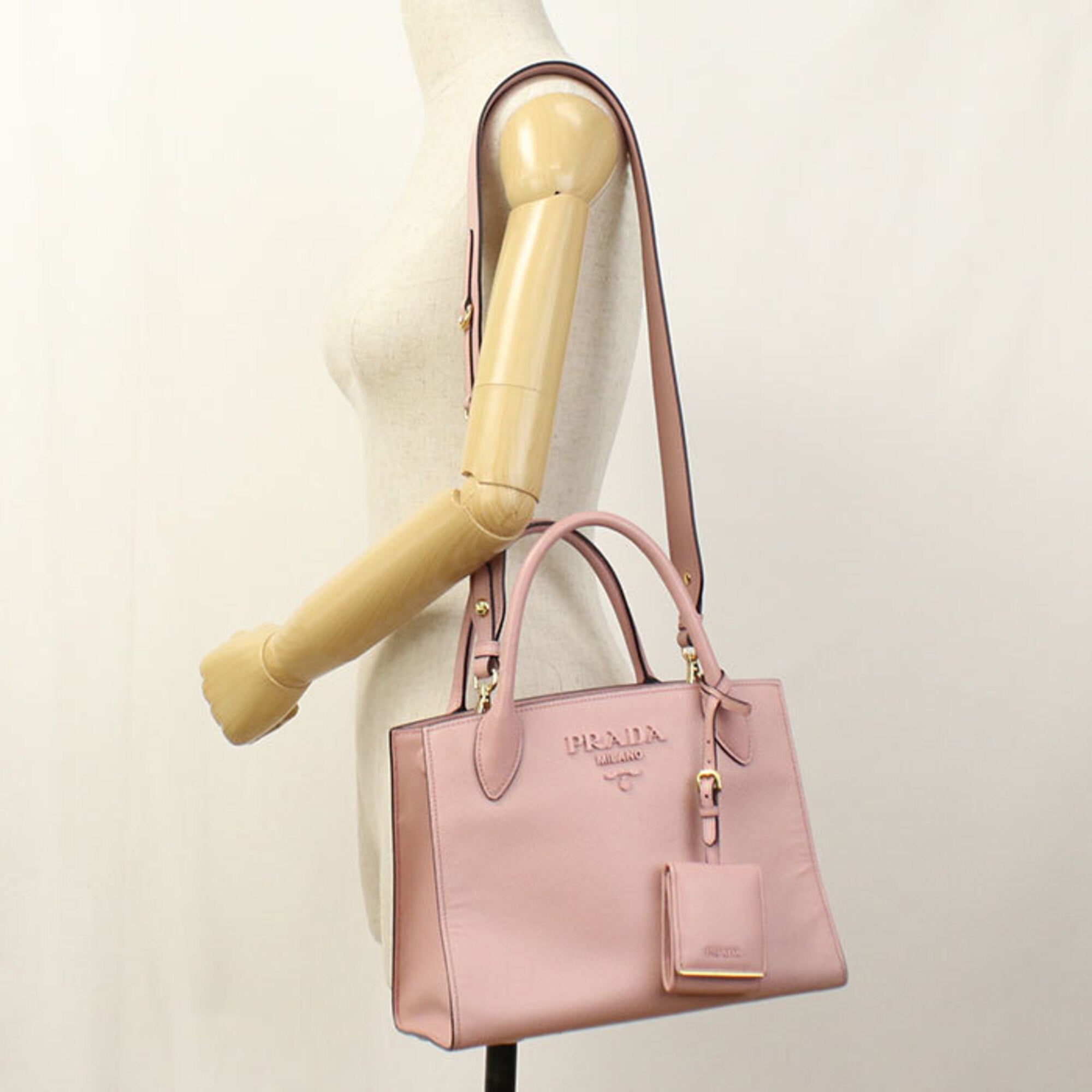 Prada Pink Leather Tote Bag (Pre-Owned)