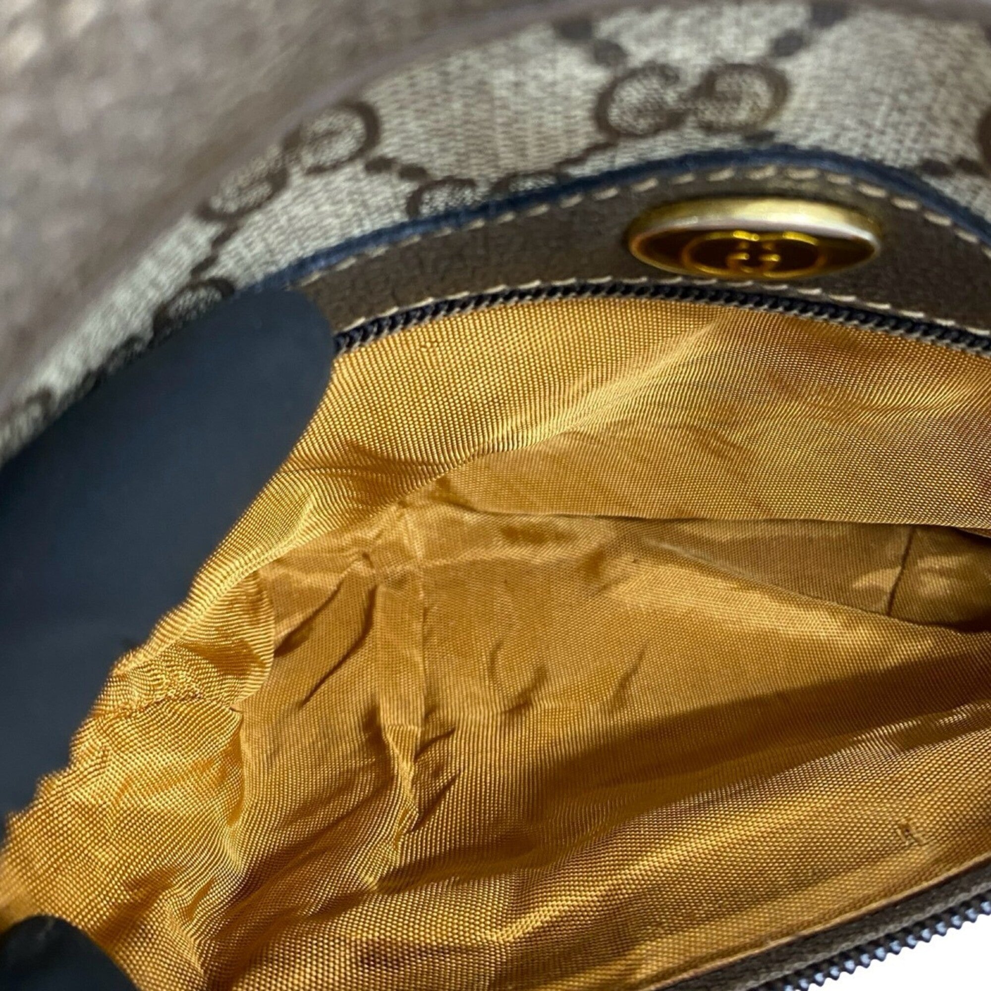 Gucci Brown Green Red Color Leather Pvc Shoulder Bag (Pre-Owned)