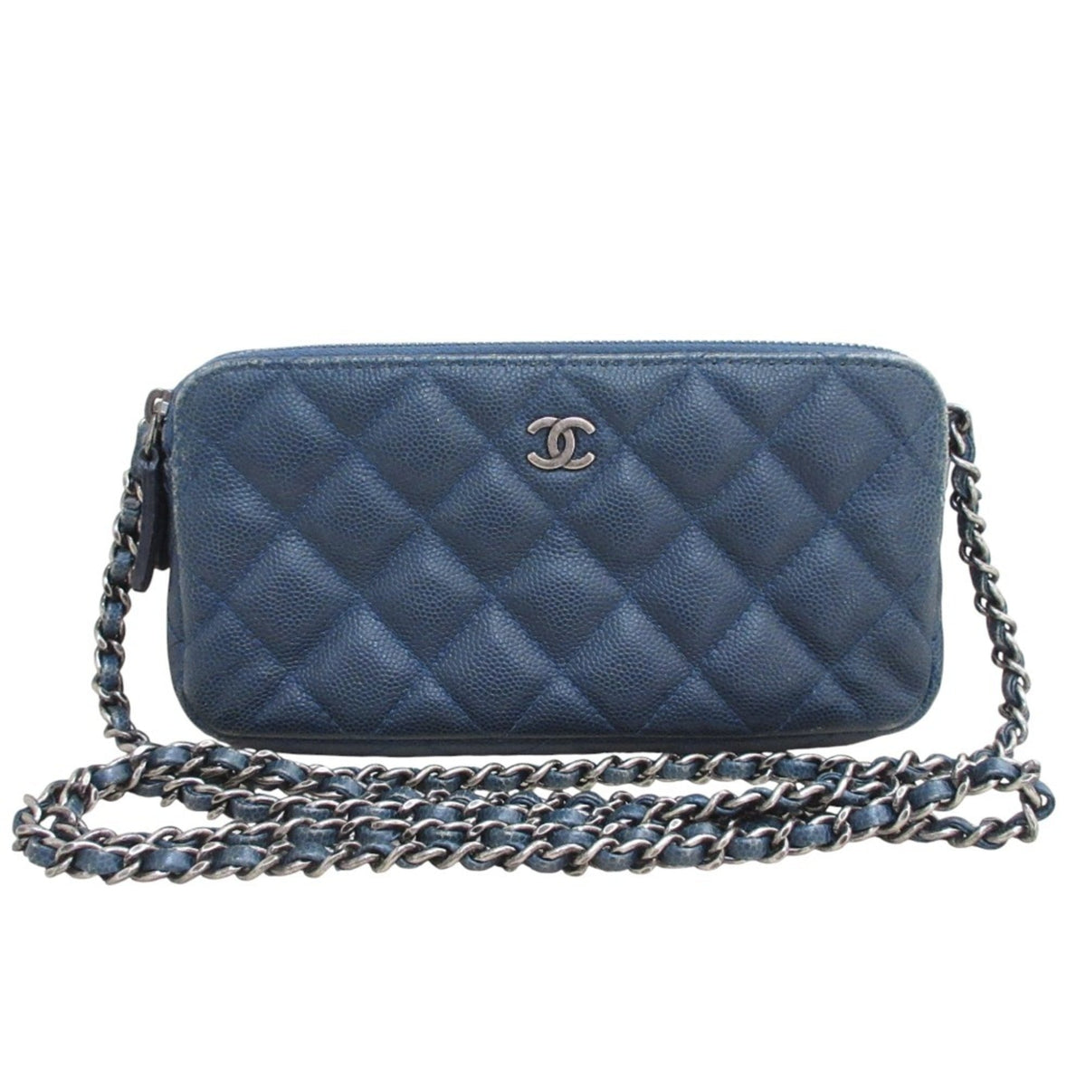 Chanel Navy Grained Calfskin Shoulder Bag (Pre-Owned)