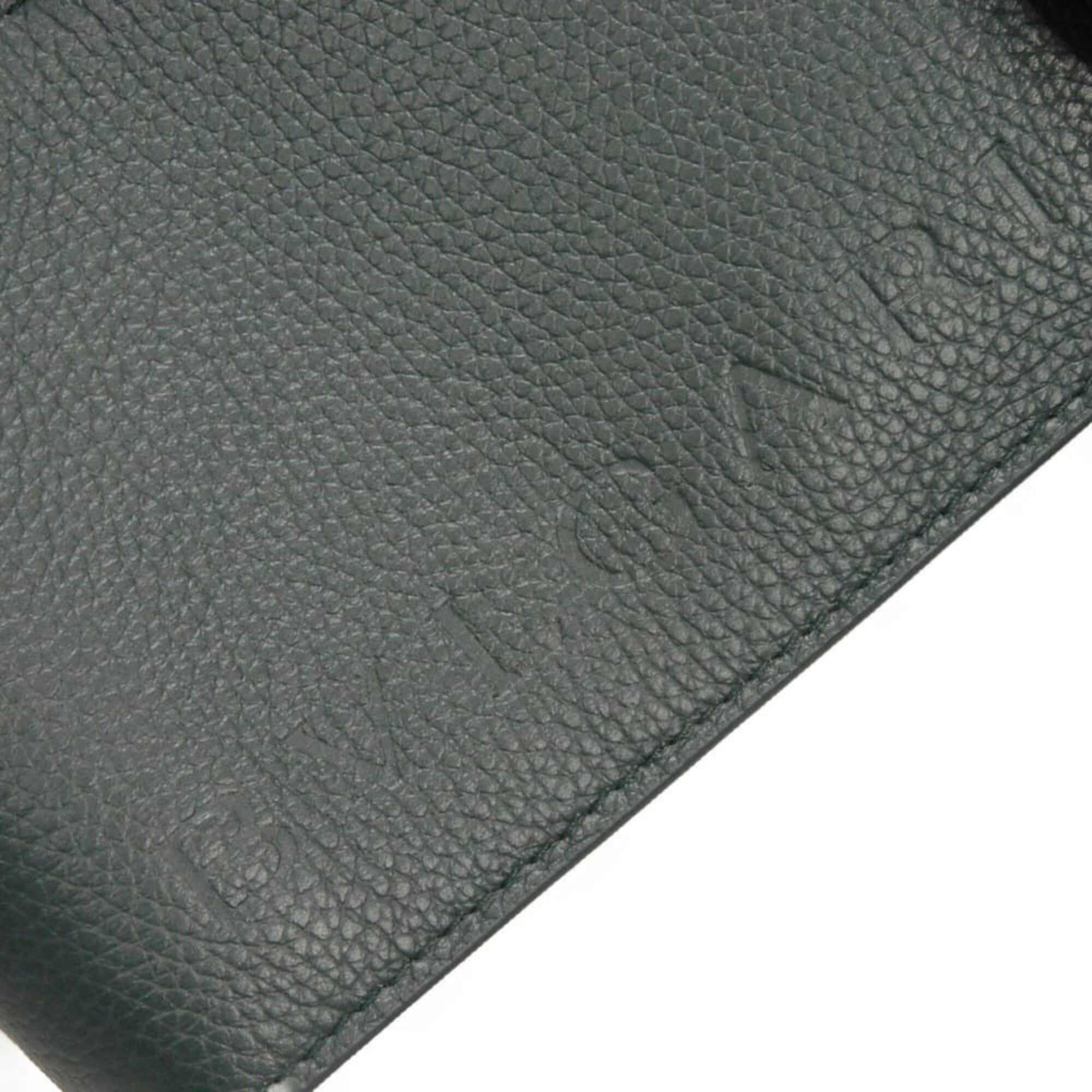 Bvlgari Dark Khaki Leather Pochette Shoulder Bag (Pre-Owned)