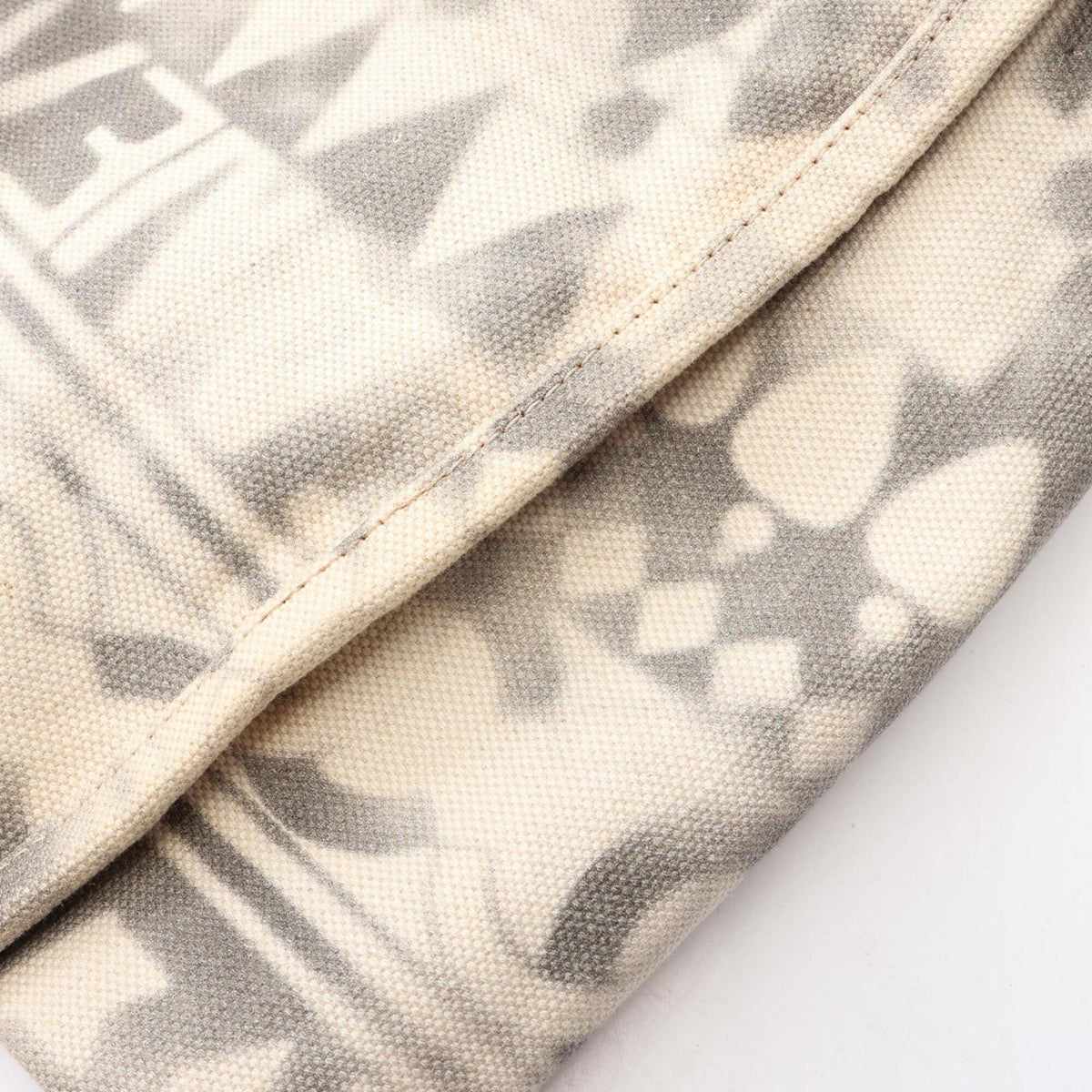 Chanel Brown White Canvas Leather Handbag Tote Bag (Pre-Owned)
