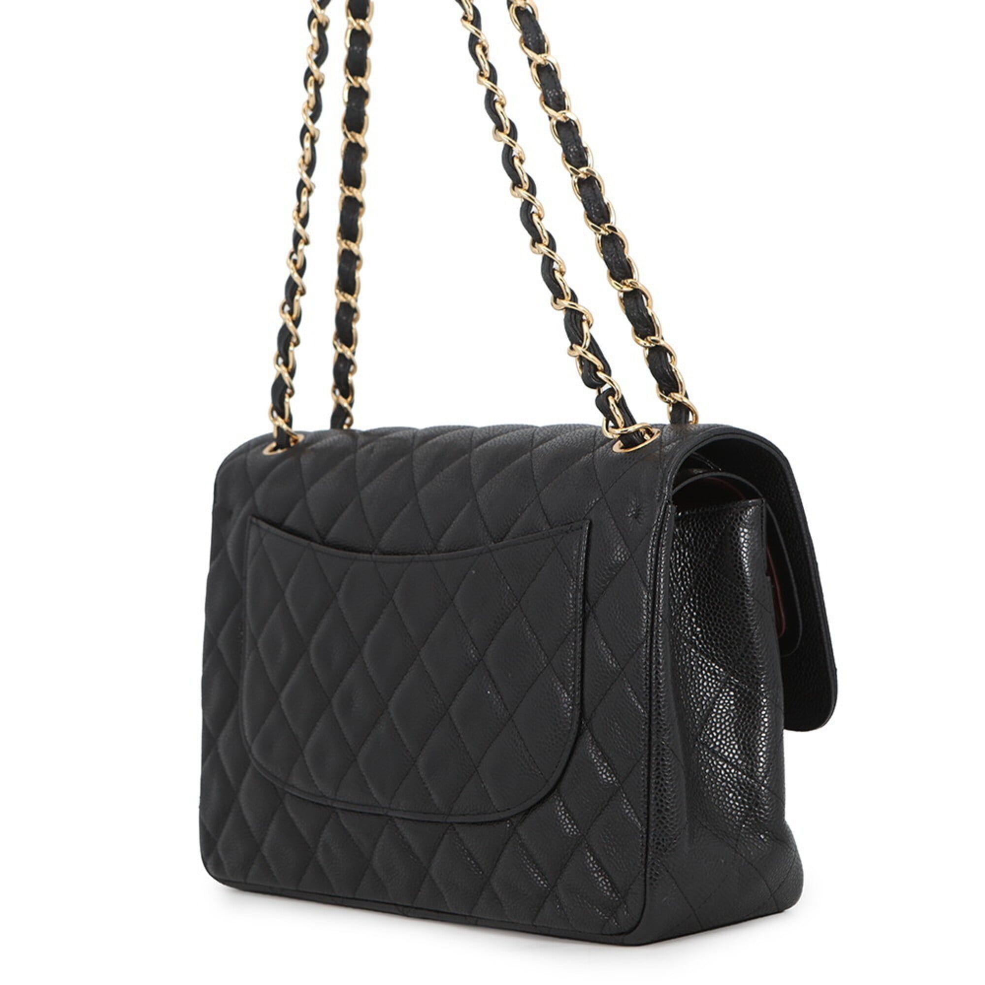 Chanel Black Grained Calfskin Handbag Shoulder Bag (Pre-Owned)