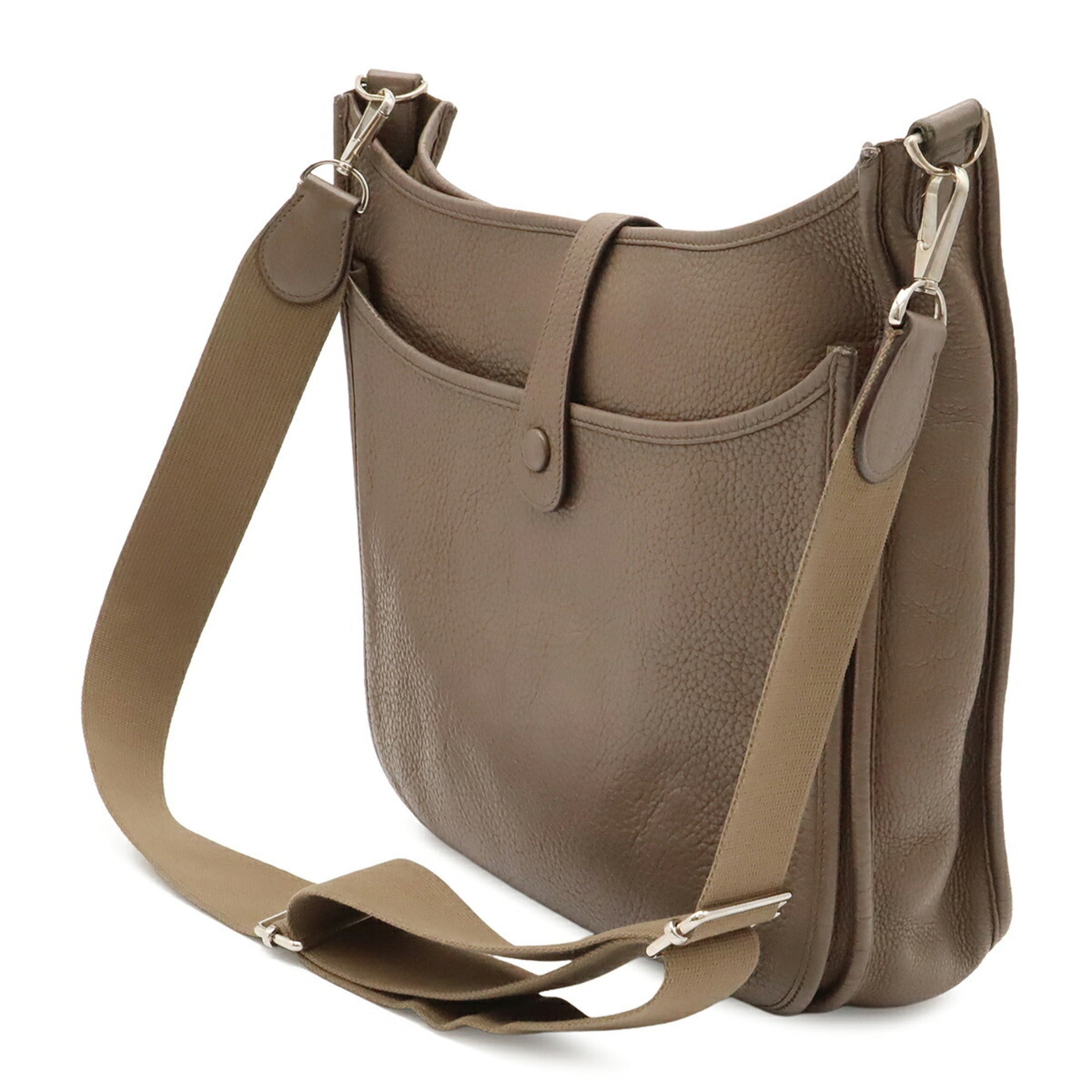 Hermes Etoupe Gray Grayish Leather Shoulder Bag (Pre-Owned)