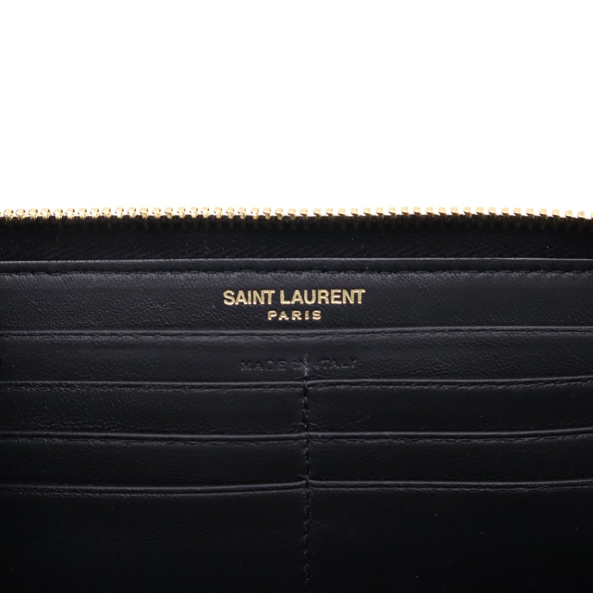 Yves Saint Laurent Black Leather Long Wallet (Bi-Fold) (Pre-Owned)