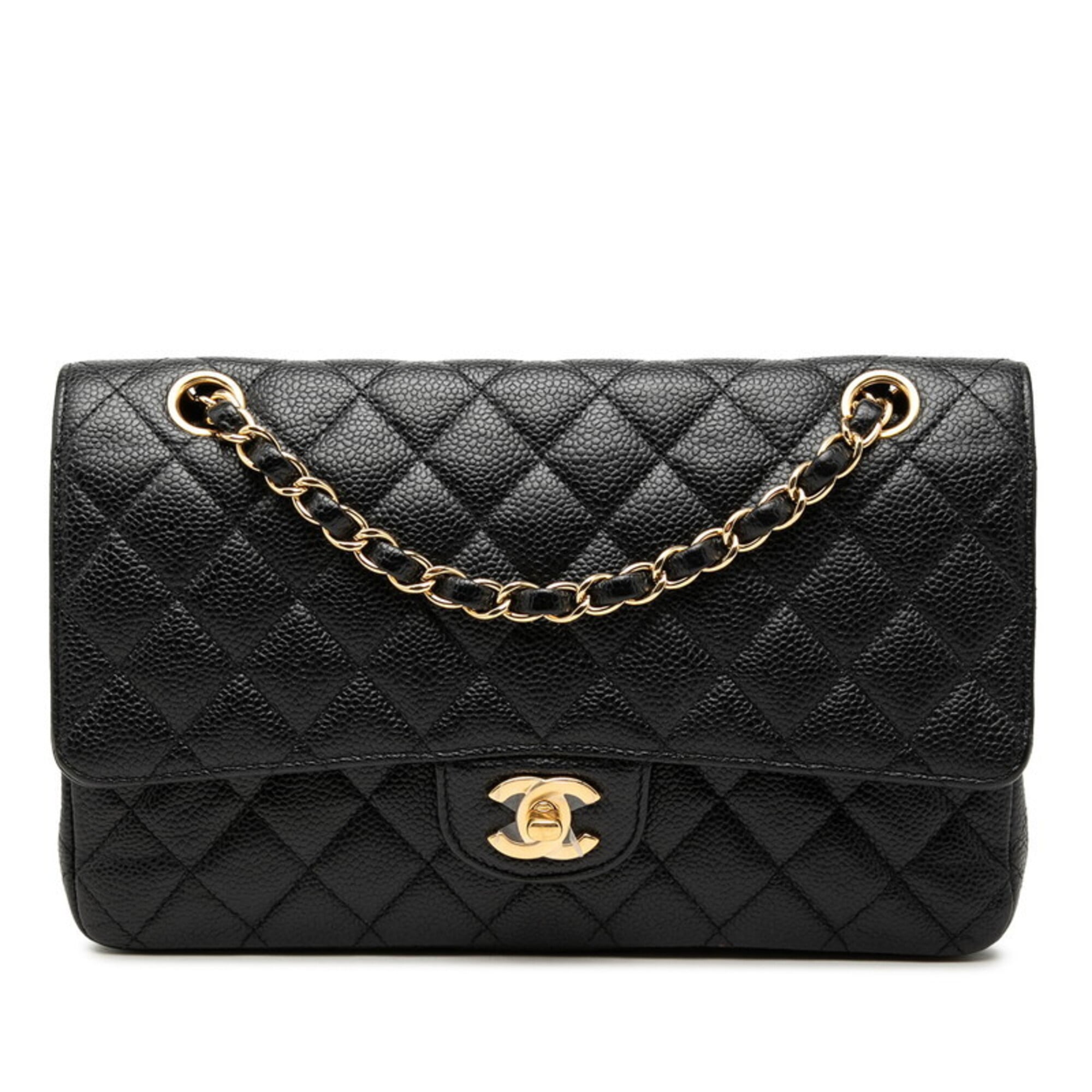 Chanel Black Grained Calfskin Shoulder Bag (Pre-Owned)