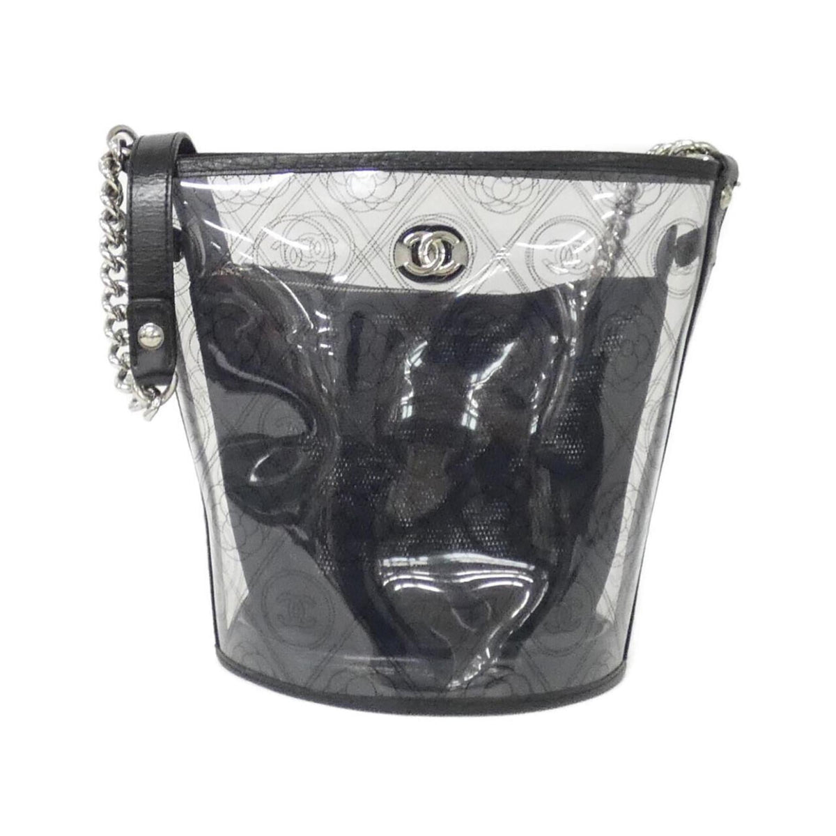 Chanel Black Clear Pvc Leather Shoulder Bag (Pre-Owned)