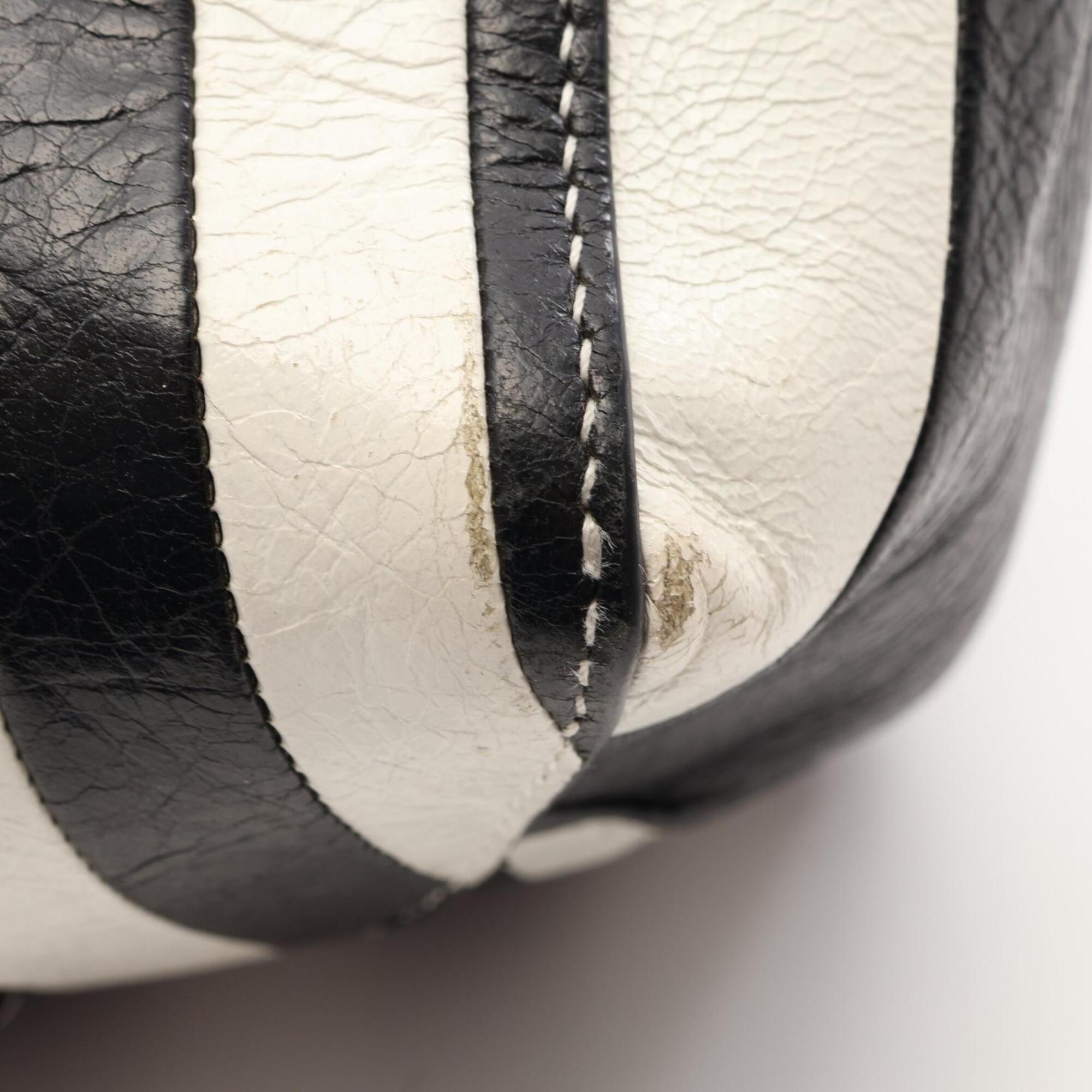 Balenciaga Black White Leather Handbag (Pre-Owned)