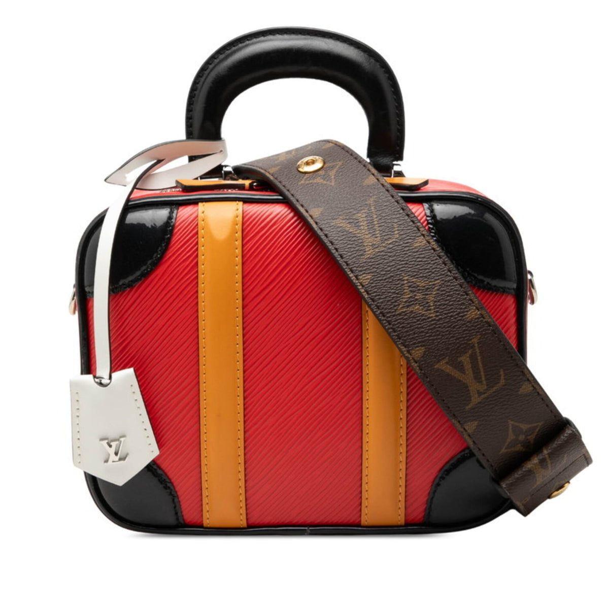 Louis Vuitton Epi Black Red Color Rouge Patent Leather Leather Handbag Shoulder Bag (Pre-Owned)