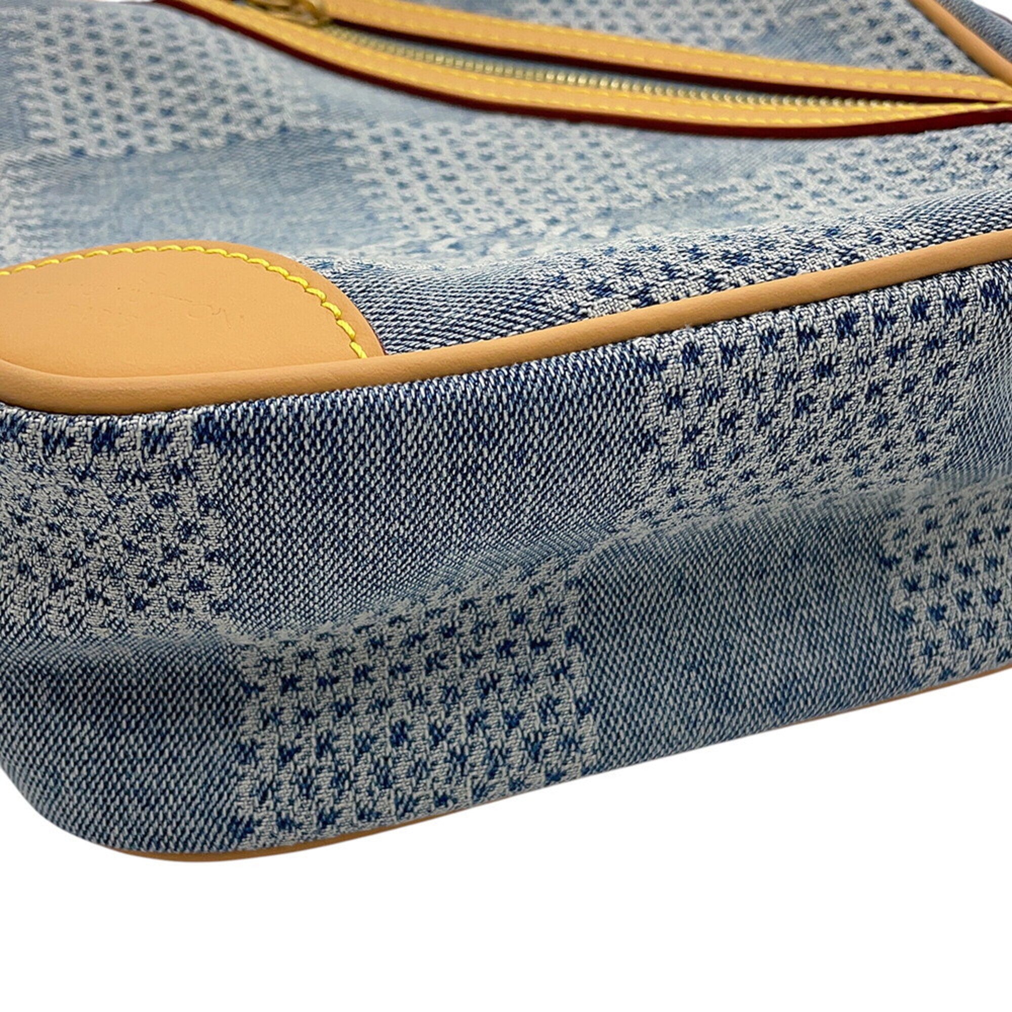 Louis Vuitton Damier Blue Denim Handbag Shoulder Bag (Pre-Owned)