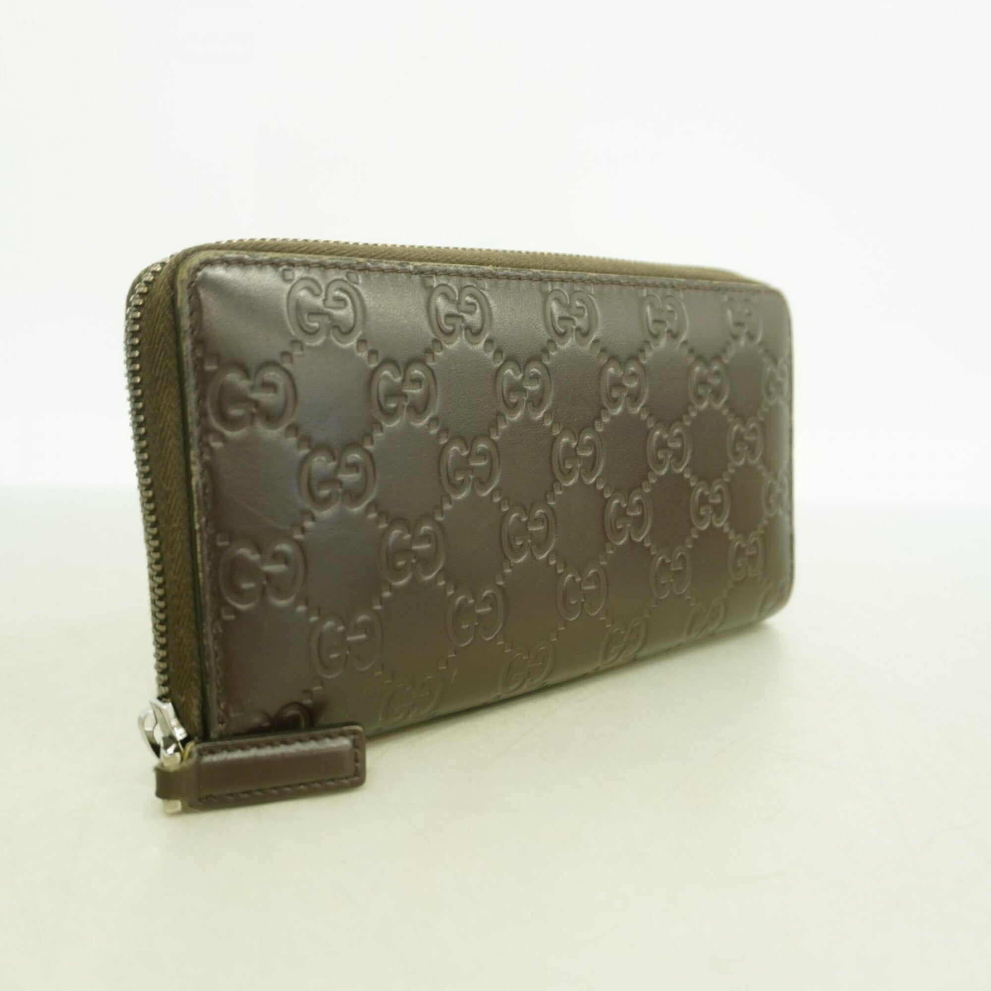 Gucci Brown Leather Long Wallet (Bi-Fold) (Pre-Owned)