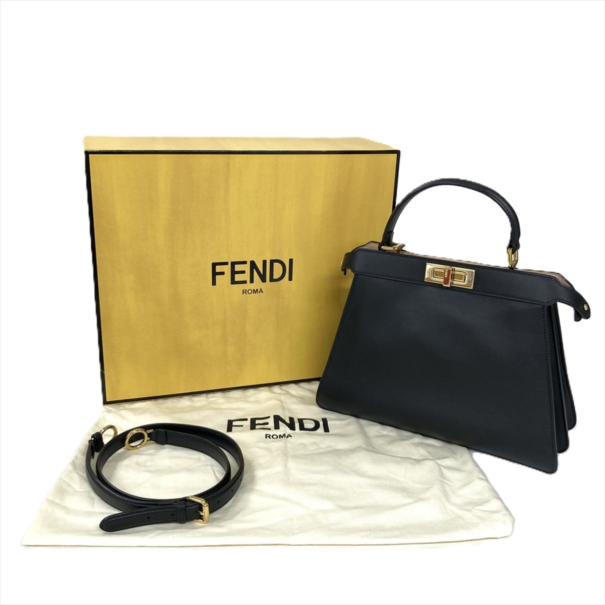 Fendi Black Leather Handbag (Pre-Owned)