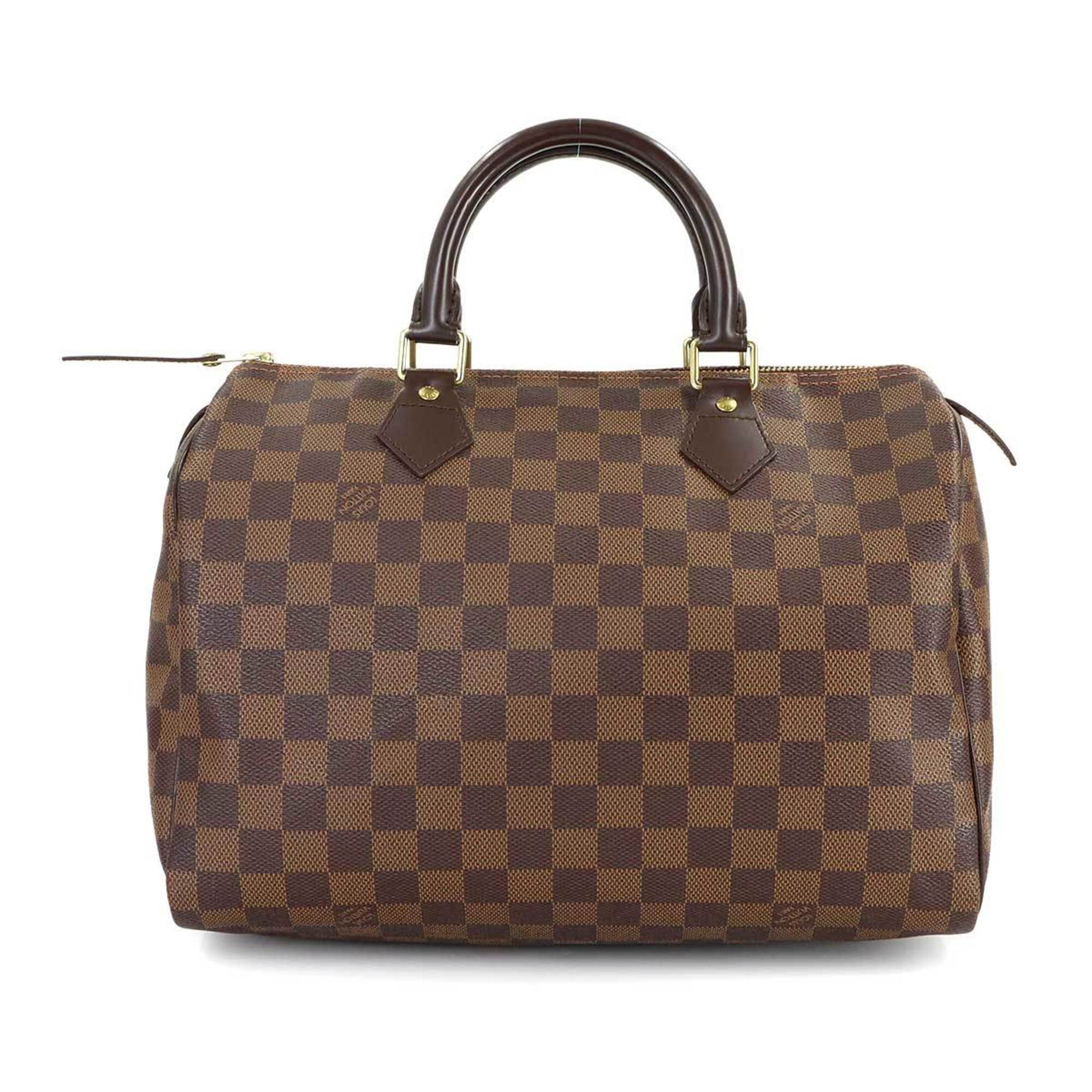 Louis Vuitton Brown Damier Canvas Ebene Damier Canvas Boston Bag Handbag (Pre-Owned)