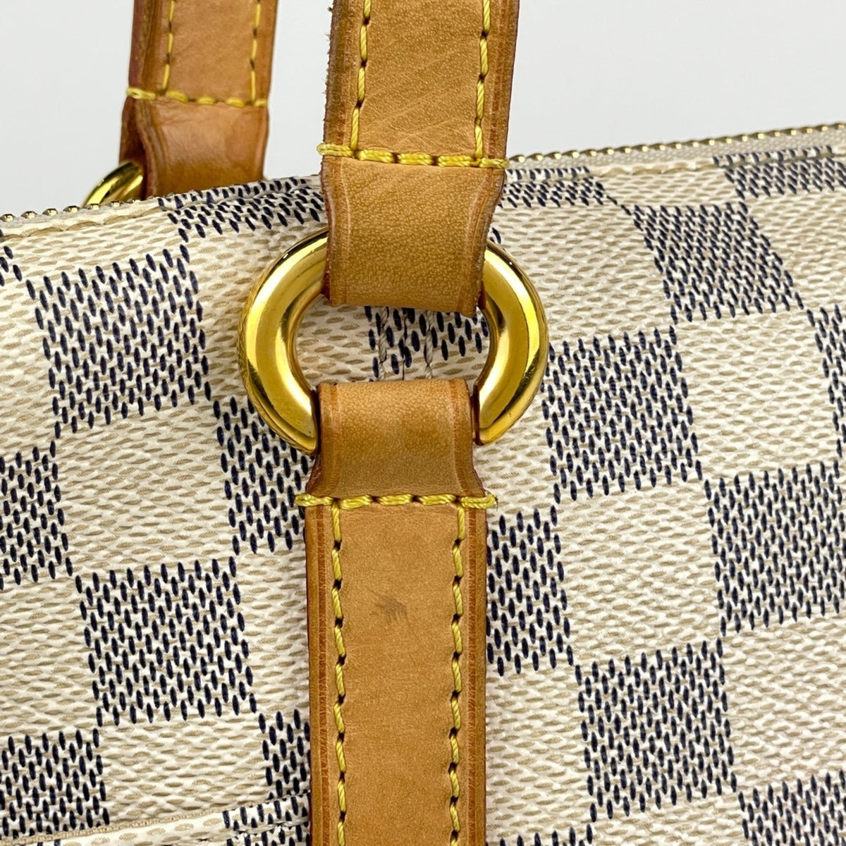 Louis Vuitton White Damier Azur Shoulder Bag Tote Bag (Pre-Owned)