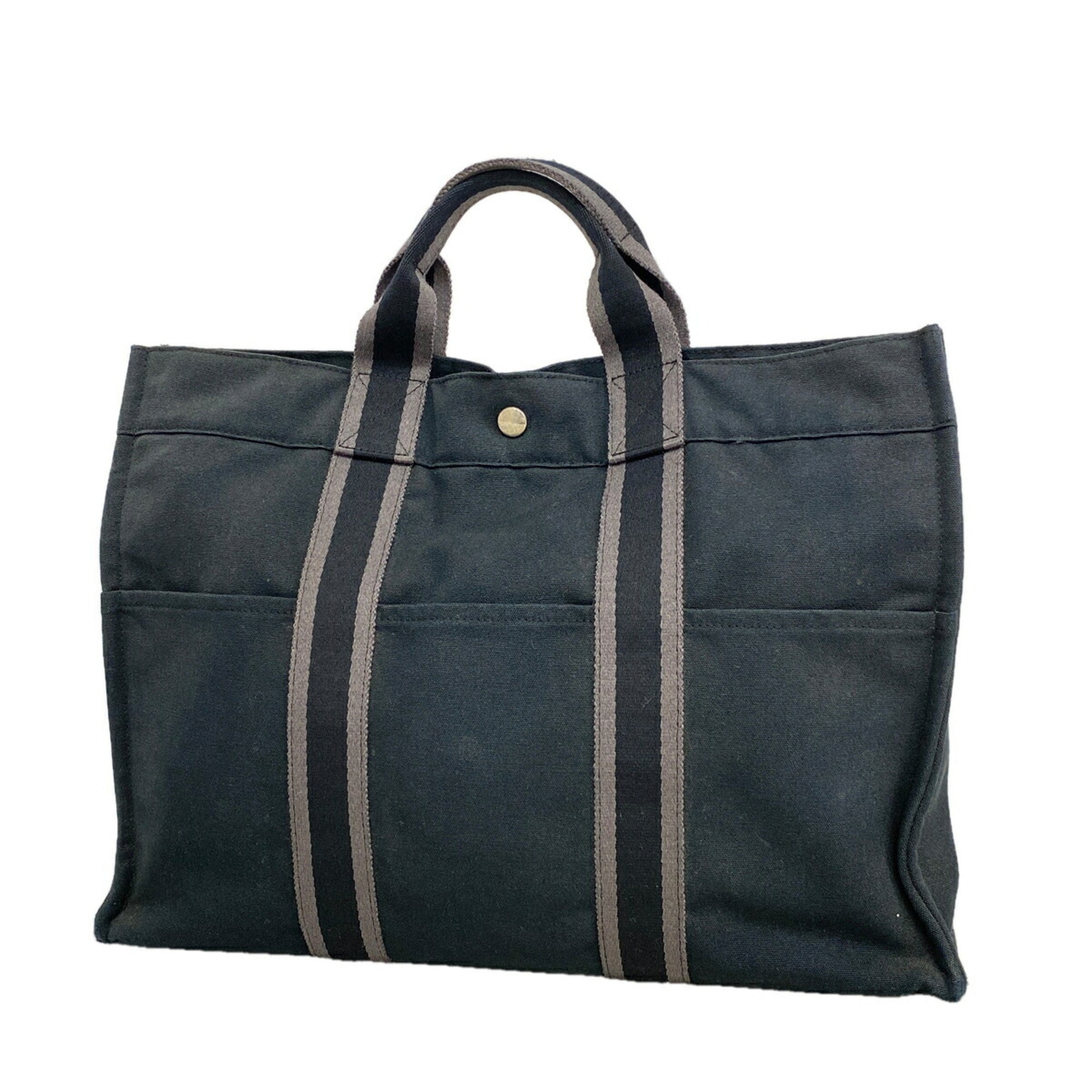 Hermes Black Canvas Tote Bag (Pre-Owned)