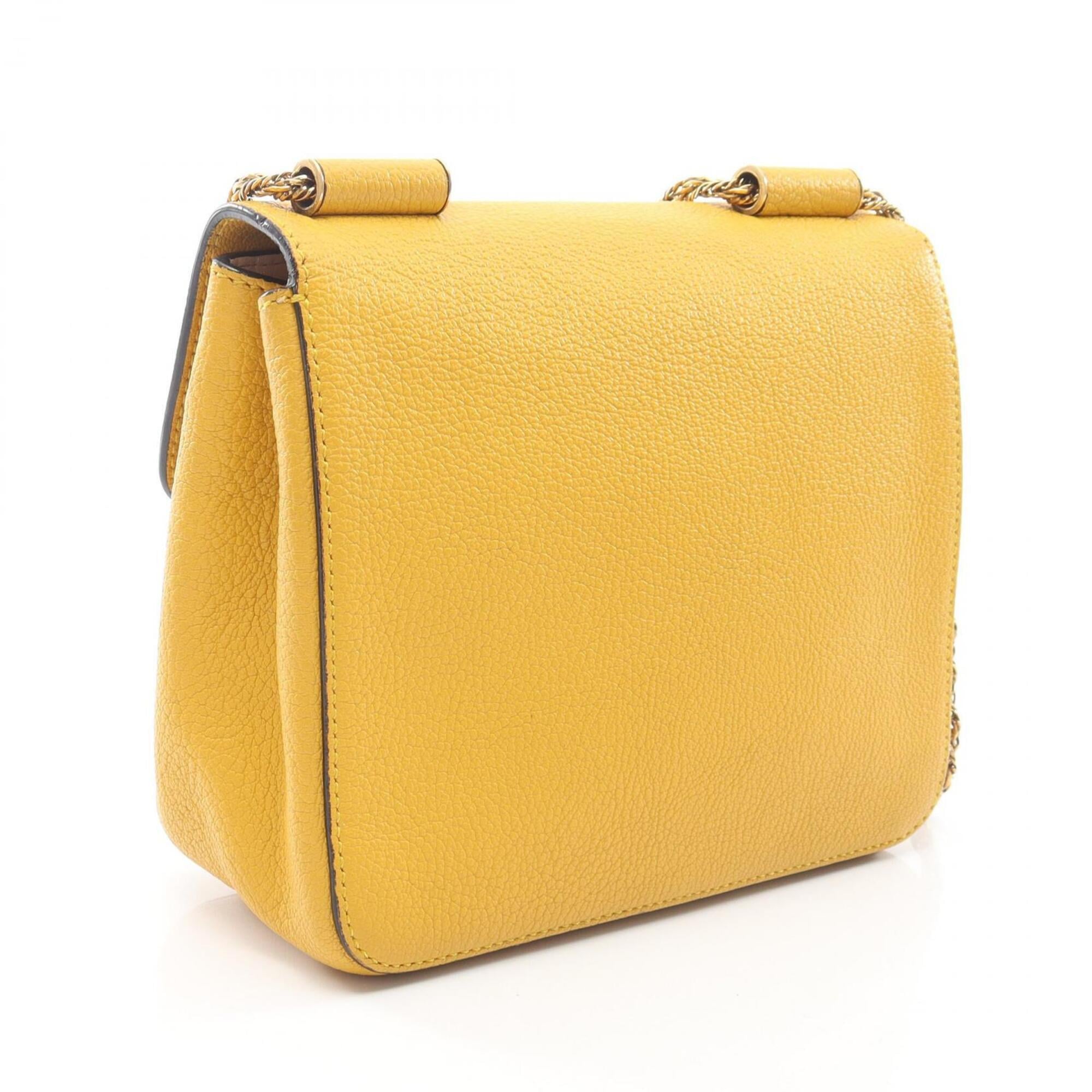 Chloé Yellow Leather Handbag Shoulder Bag (Pre-Owned)