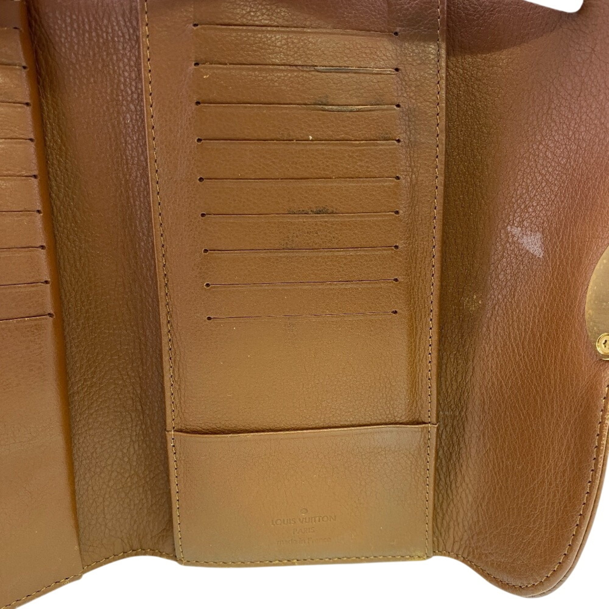 Louis Vuitton Brown Leather Long Wallet (Bi-Fold) (Pre-Owned)