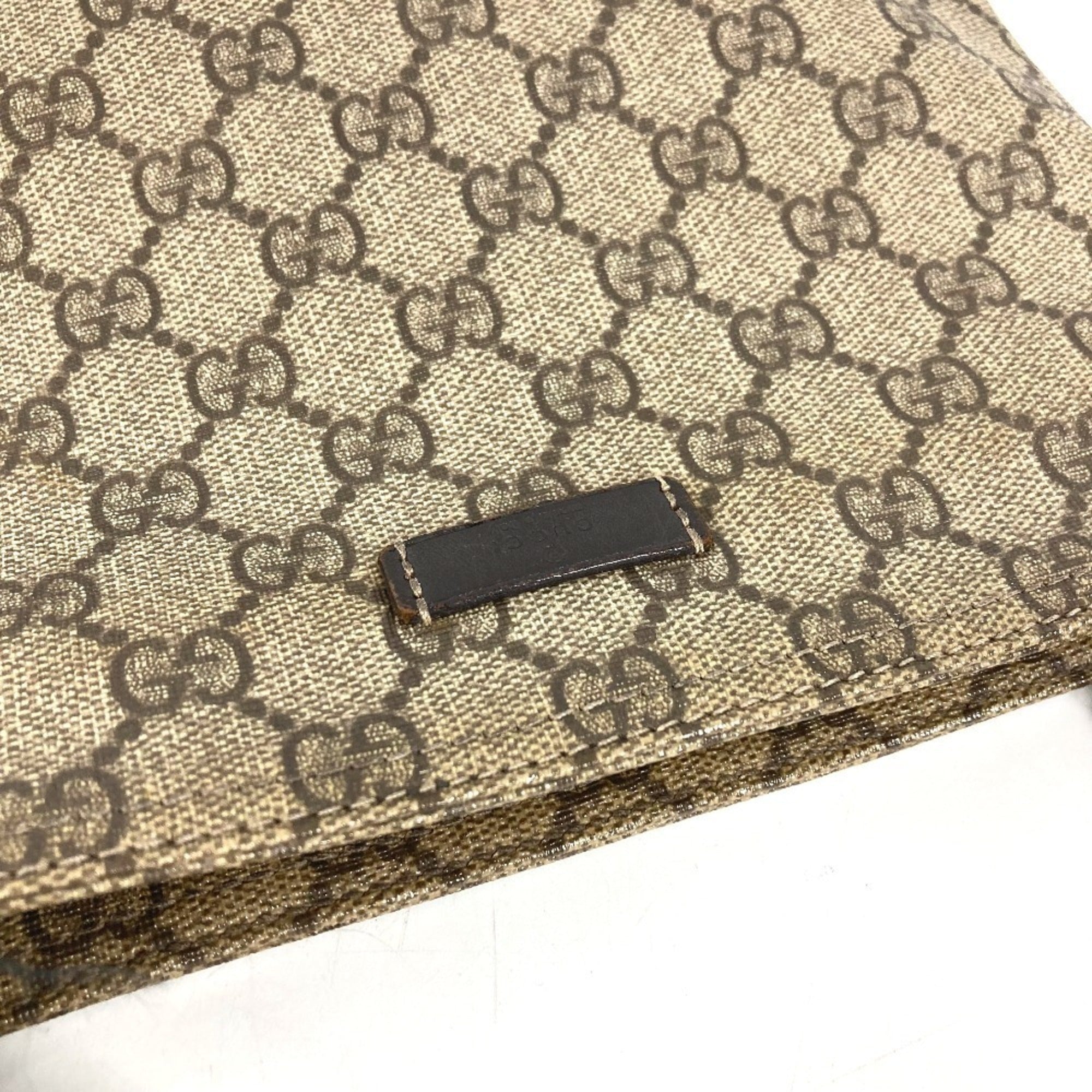 Gucci Beige Dark Brown Gg Leather Pvc Pochette Shoulder Bag (Pre-Owned)