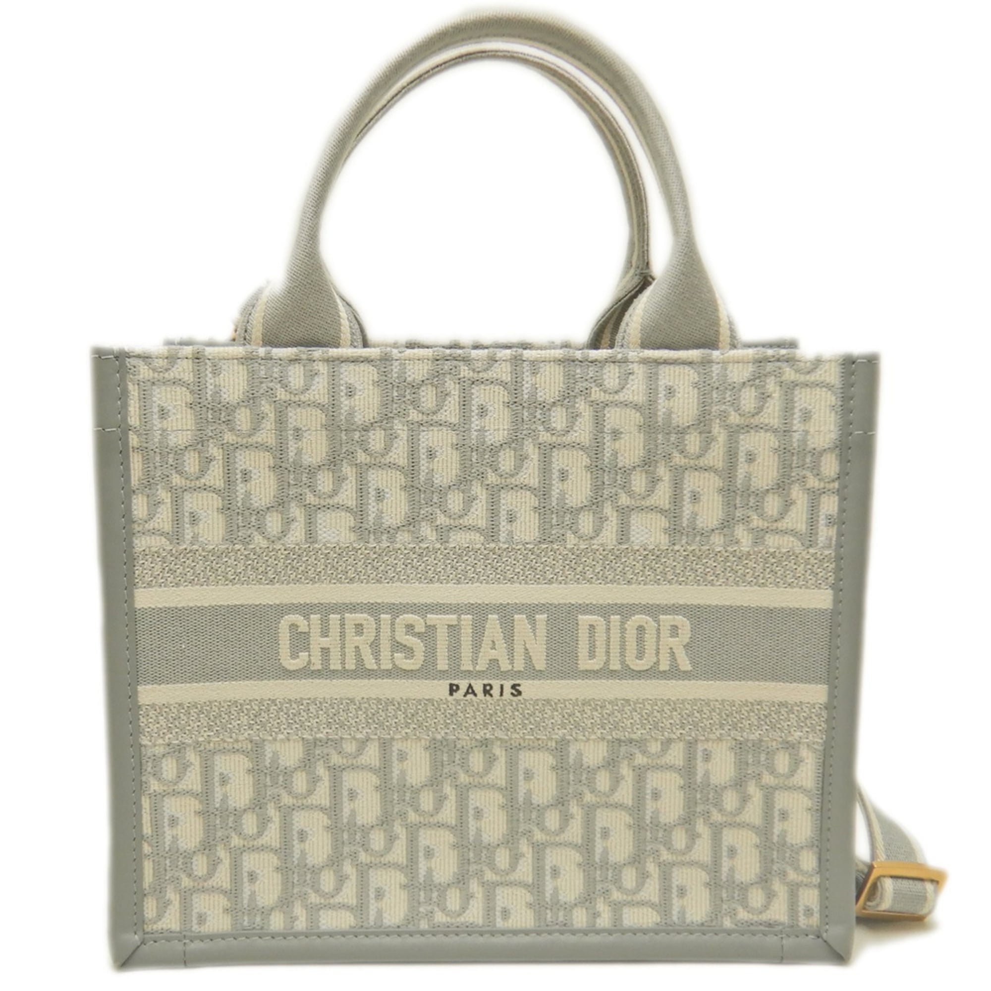 Christian Dior Gray Leather Tote Bag (Pre-Owned)
