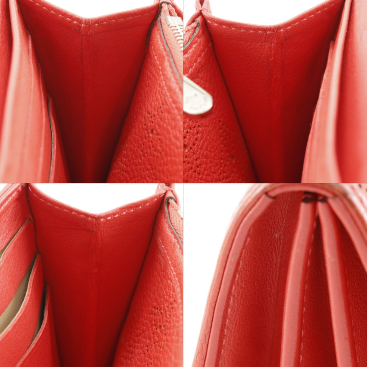 Louis Vuitton Red Color Monogram Mahina Leather Long Wallet (Bi-Fold) (Pre-Owned)