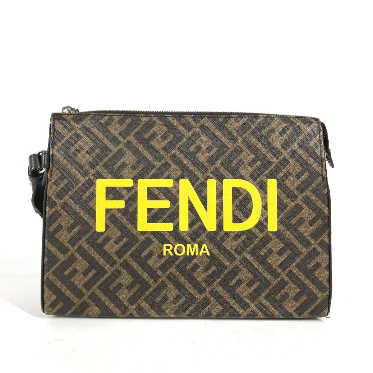 Fendi Brown Leather Clutch Bag (Pre-Owned)