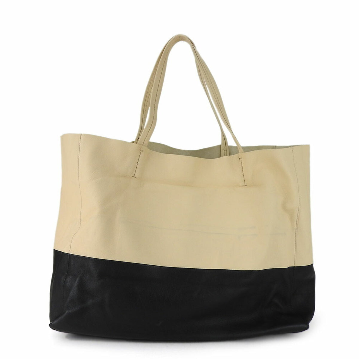 Celine Beige Black Leather Tote Bag (Pre-Owned)