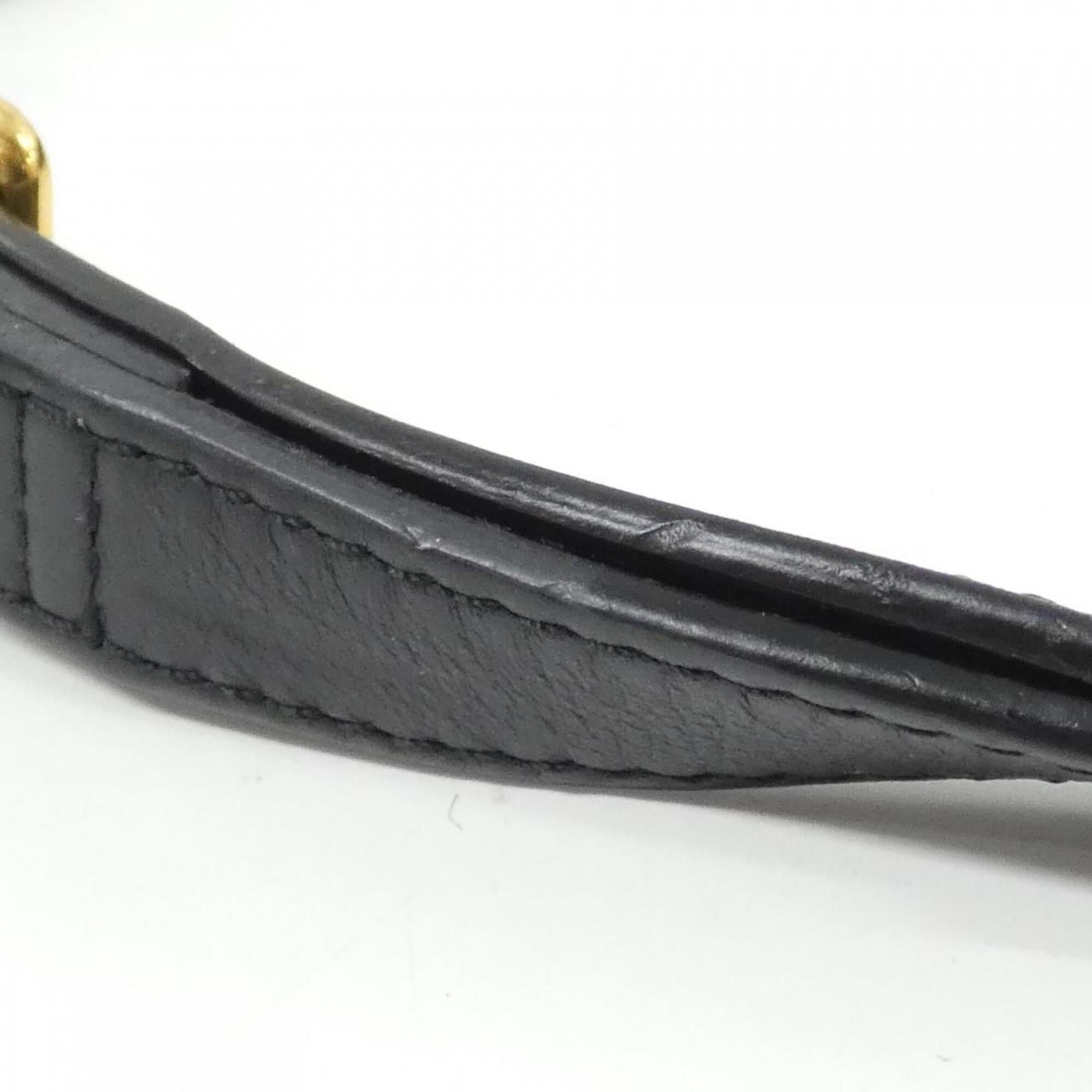 Louis Vuitton Black Leather Shoulder Bag (Pre-Owned)