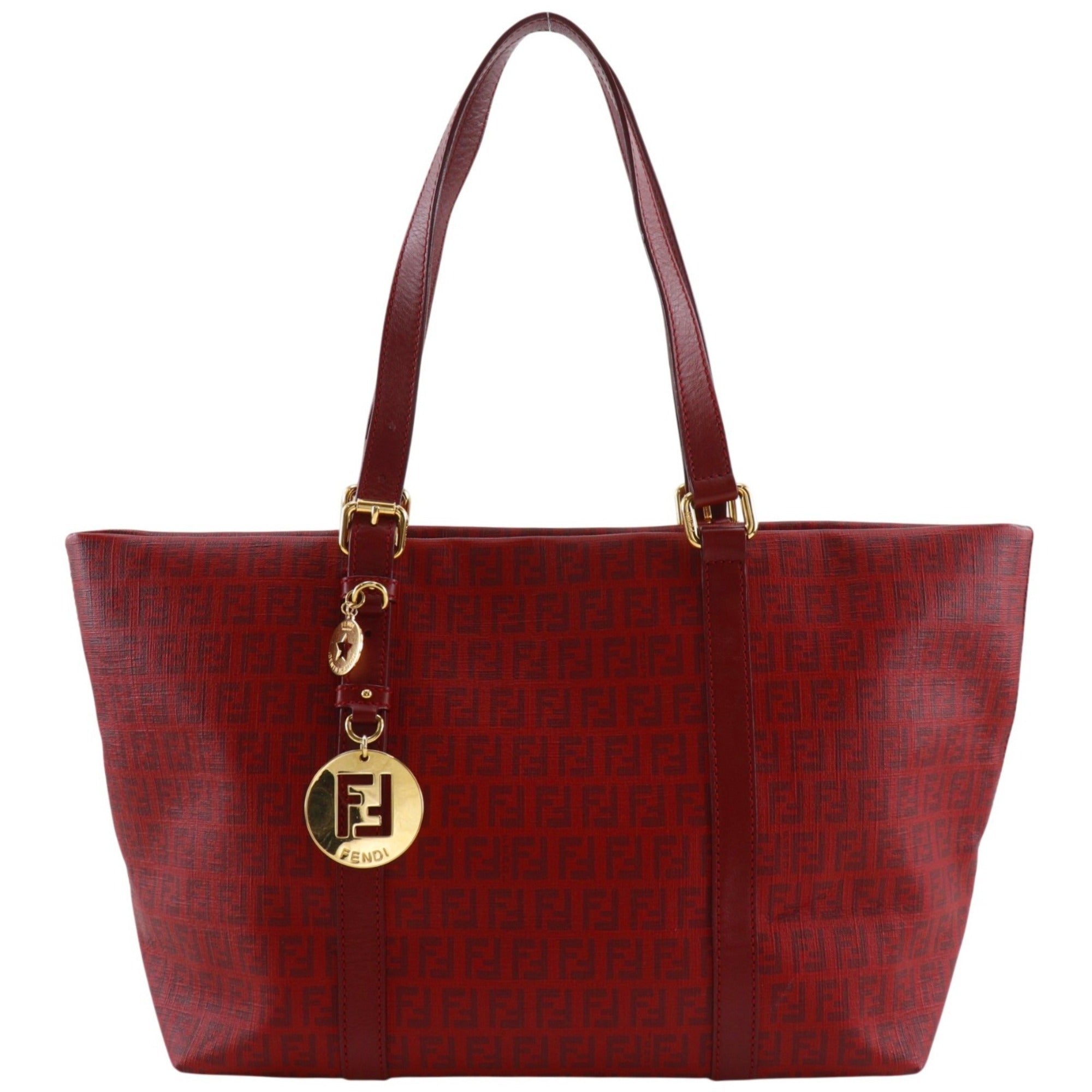 Fendi Zucchino Red Color Pvc Tote Bag (Pre-Owned)