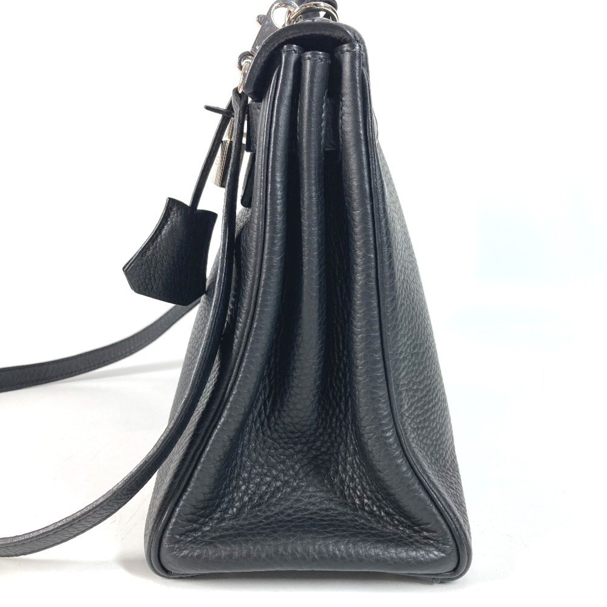 Hermes Black Taurillon Clemence Leather Handbag Shoulder Bag (Pre-Owned)
