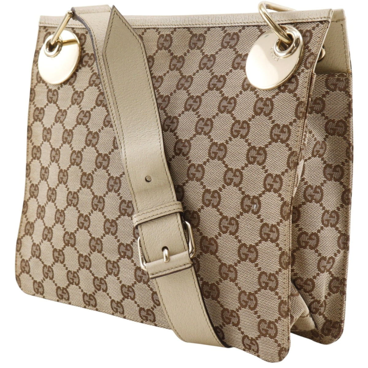 Gucci Gg Canvas Beige Gg Canvas Shoulder Bag (Pre-Owned)