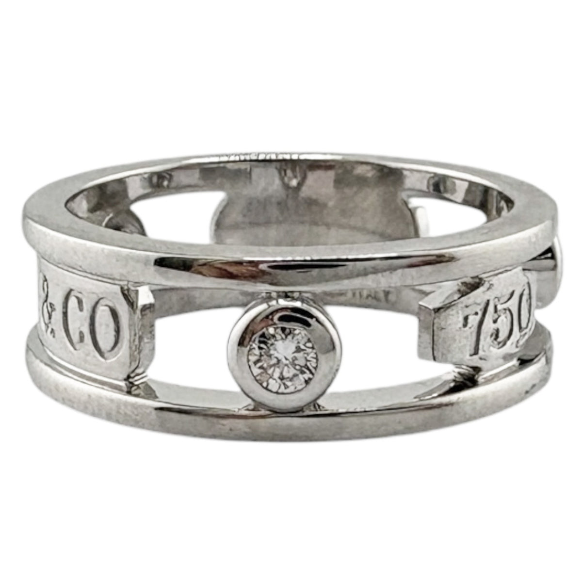 Tiffany Silver White Gold (18K) Band Ring (Pre-Owned)